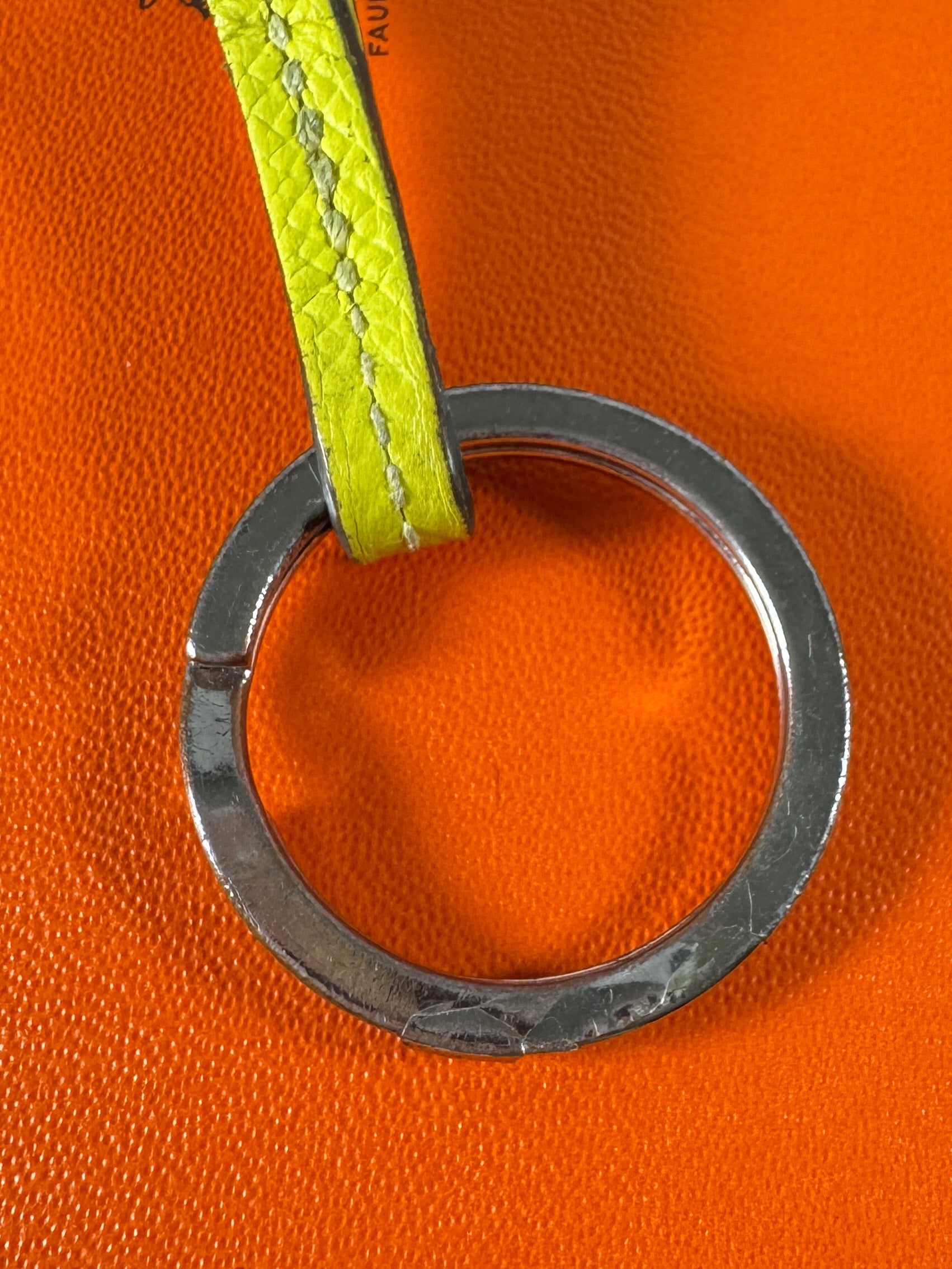 Hermès rose azalee/lime/malachite epsom leather Camail bag charm