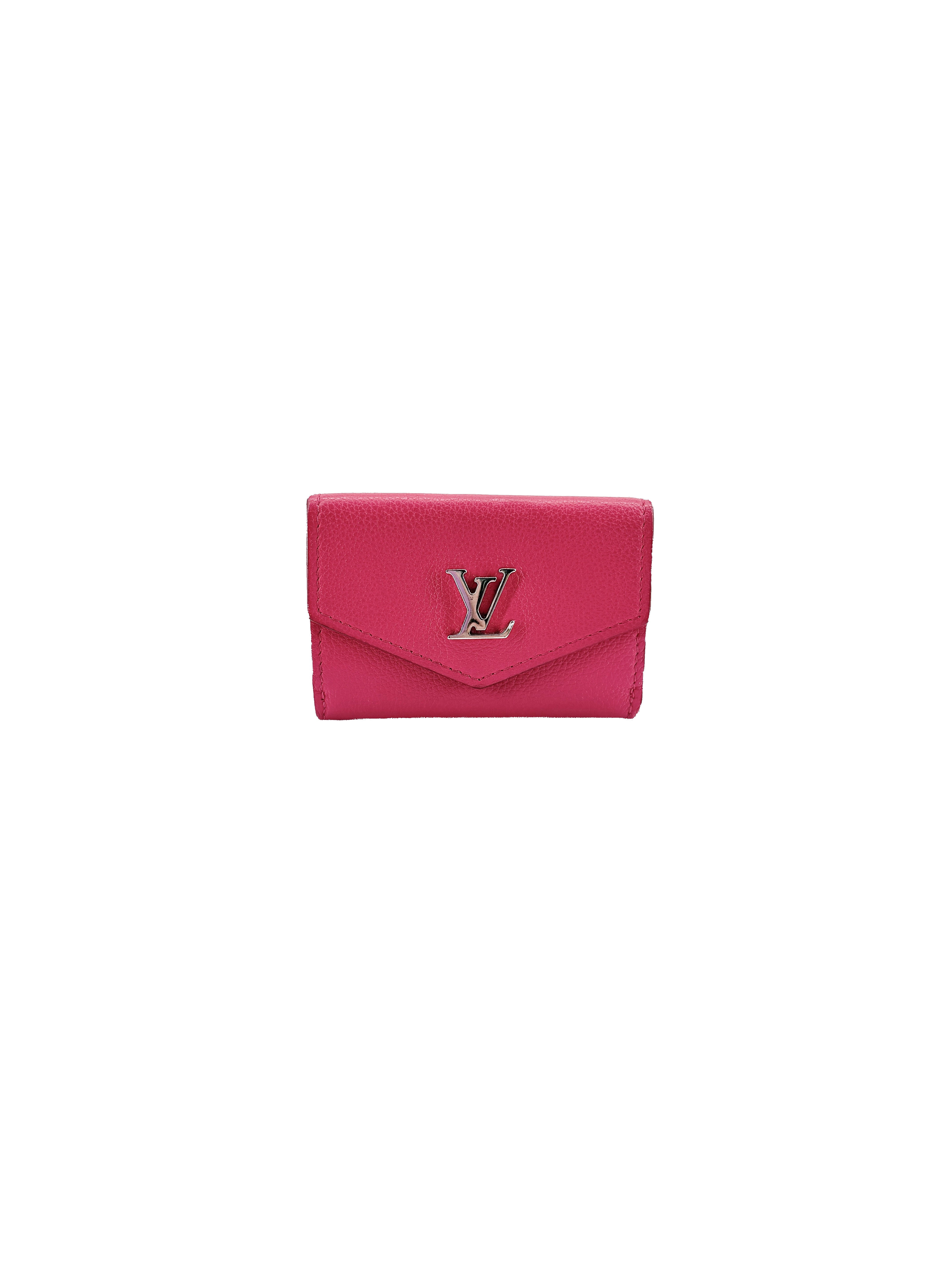 Louis Vuitton pink leather lockmini wallet UB3110