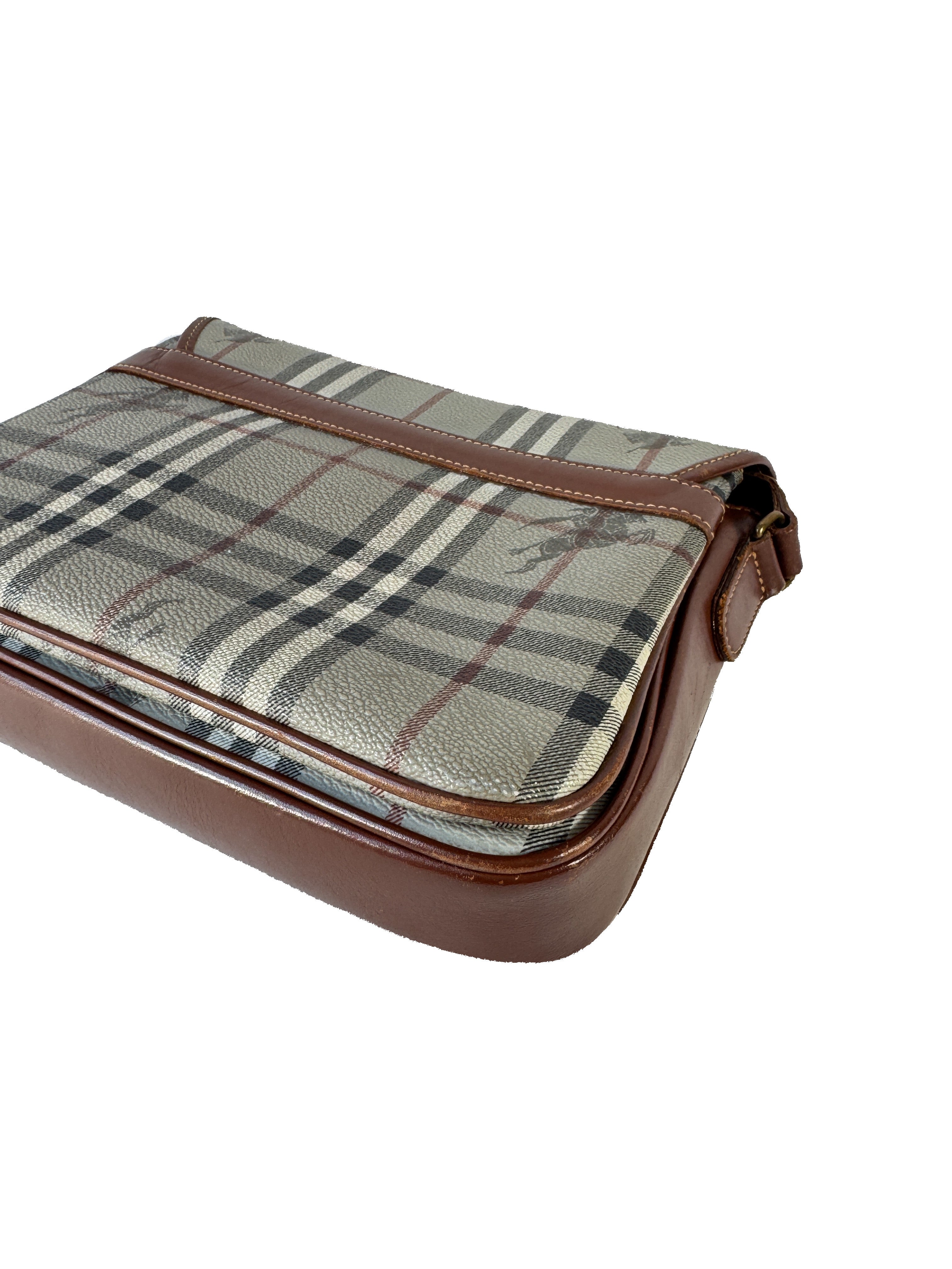 Burberry gray check vintage crossbody