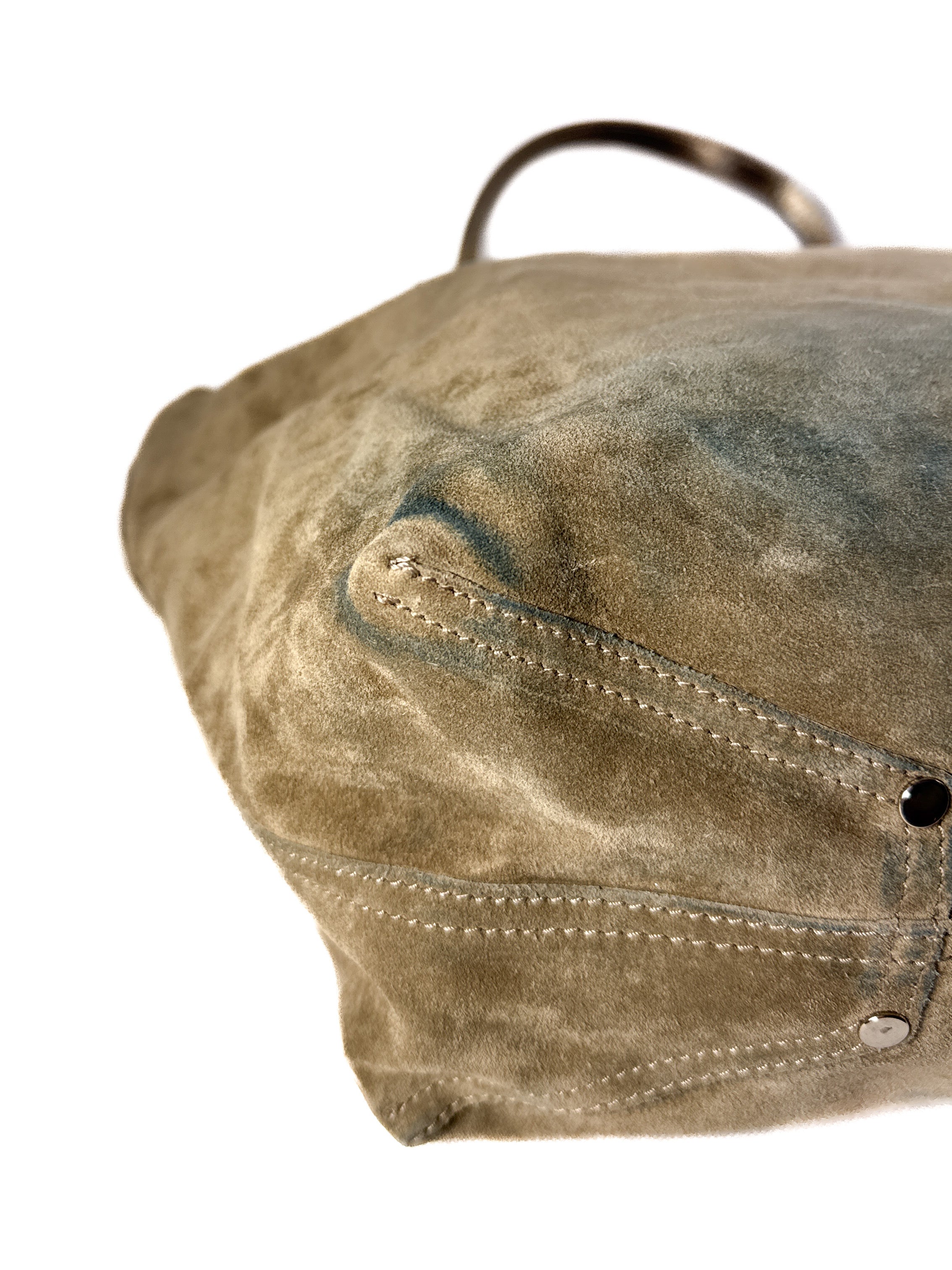 Tiffany & Co taupe reversible suede/leather tote **as is**