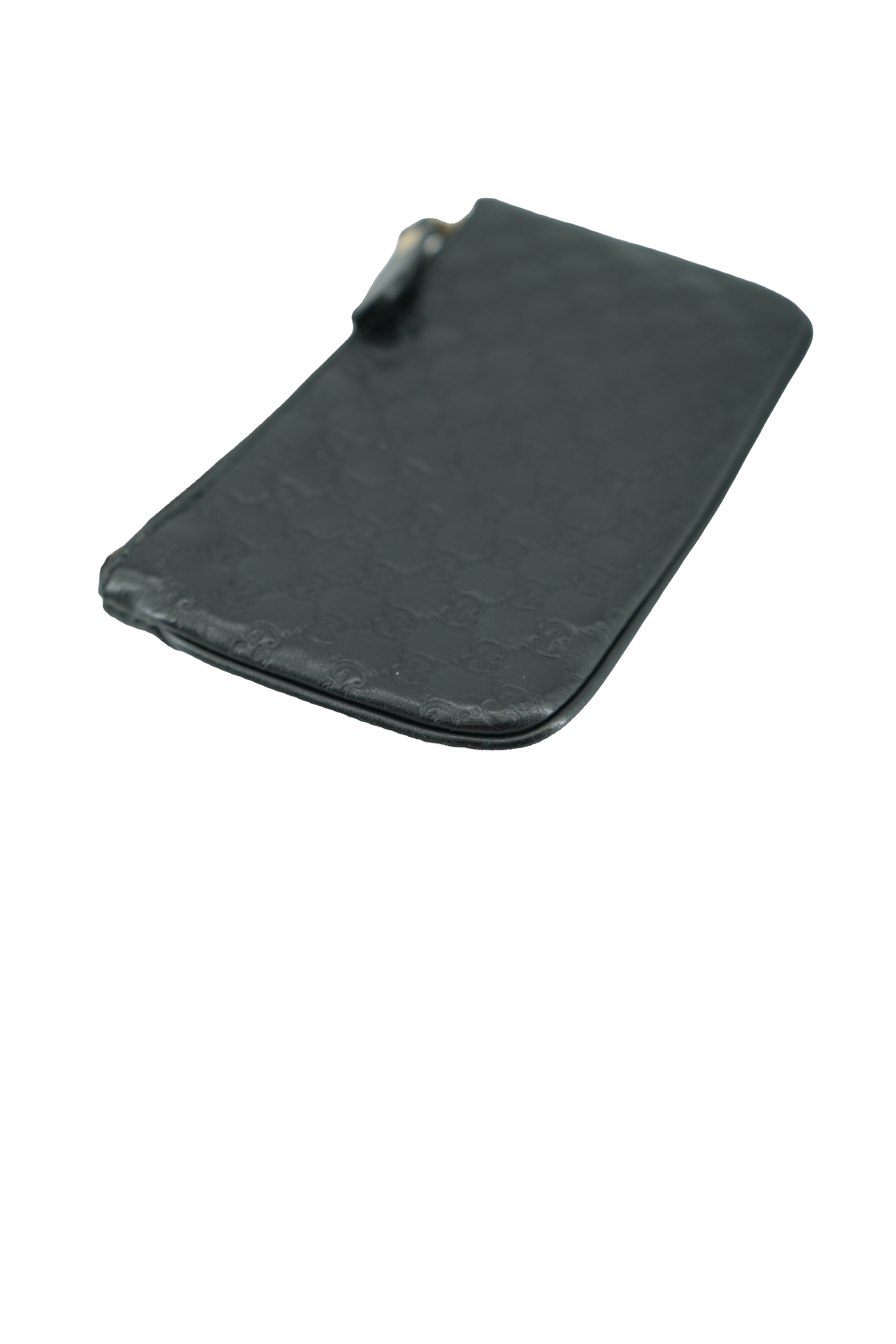 Gucci black leather Guccissima key pouch 544248 205887