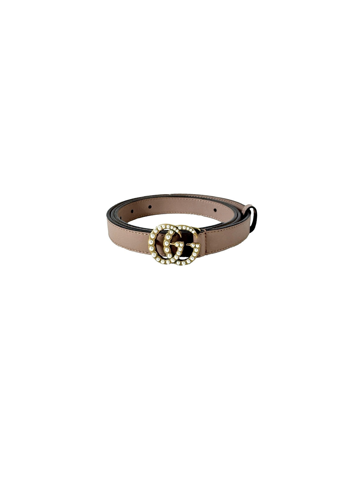 GUCCI GG MARMONT THIN BELT WITH PEARLS Pre-loved Gucci Pearls GG Marmont Wide Belt - £295 main image 2