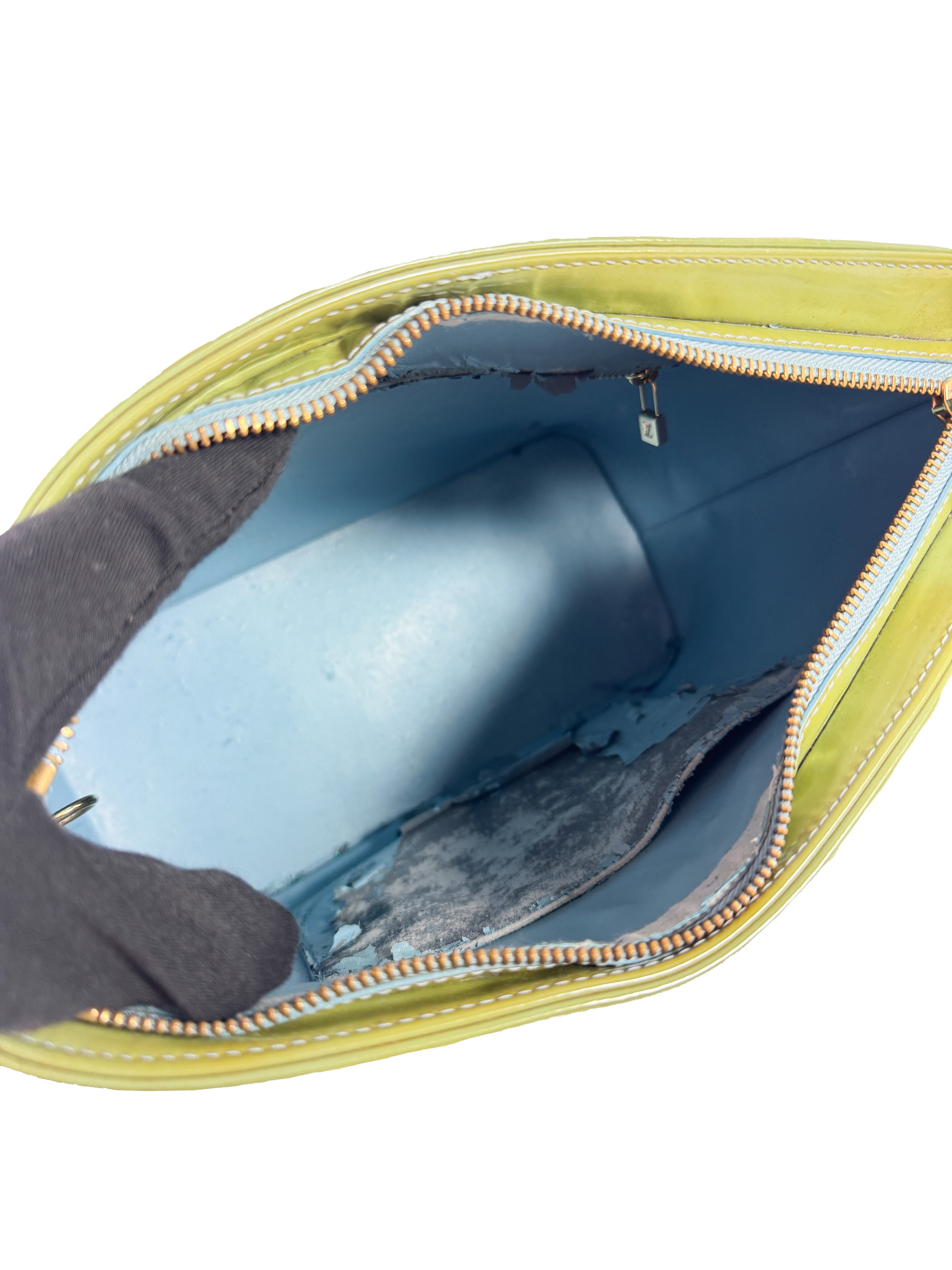 Louis Vuitton lime green vernis Houston tote TH1909 *as is*