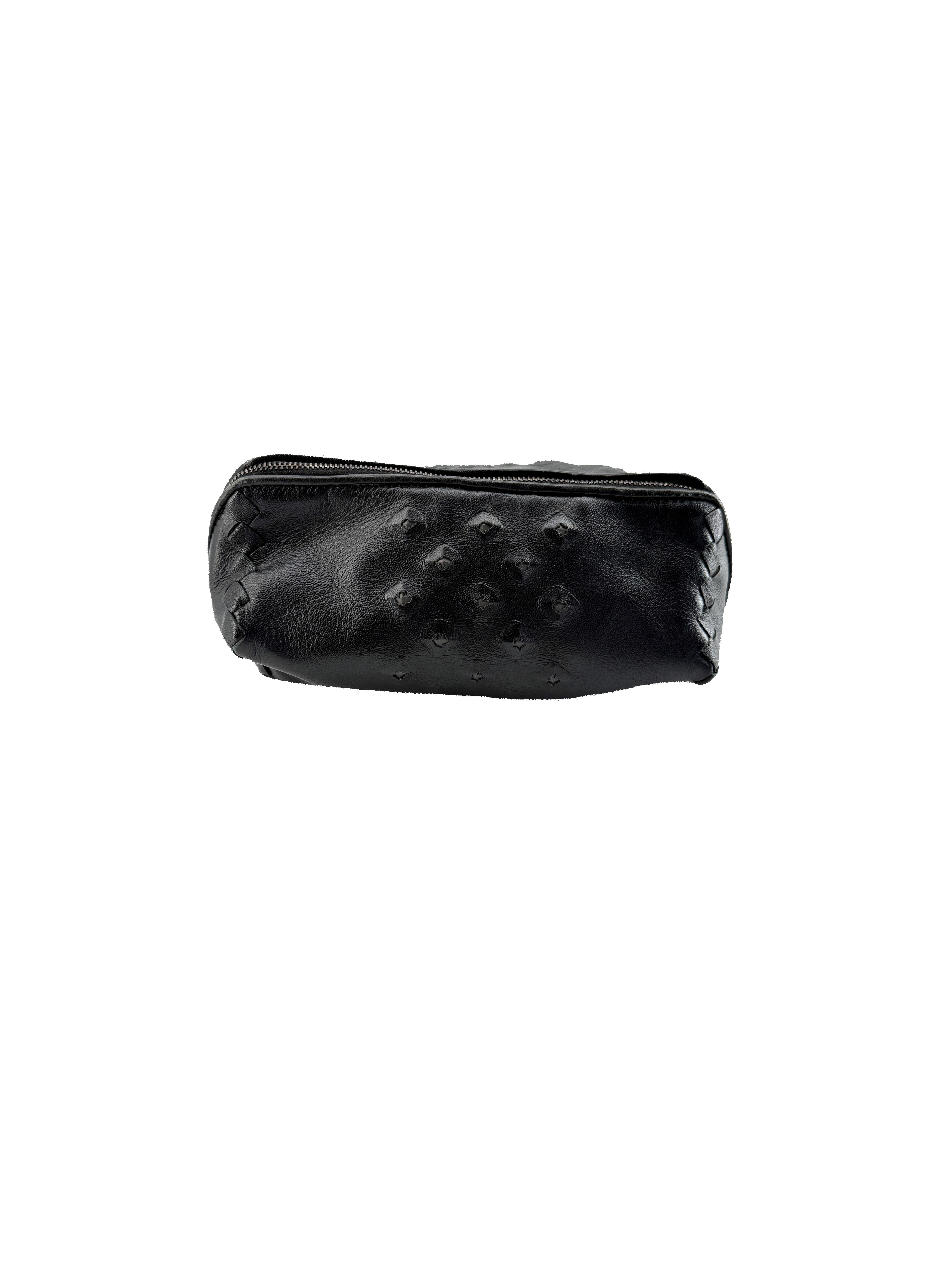 Bottega Veneta black leather studded wristlet B009743100