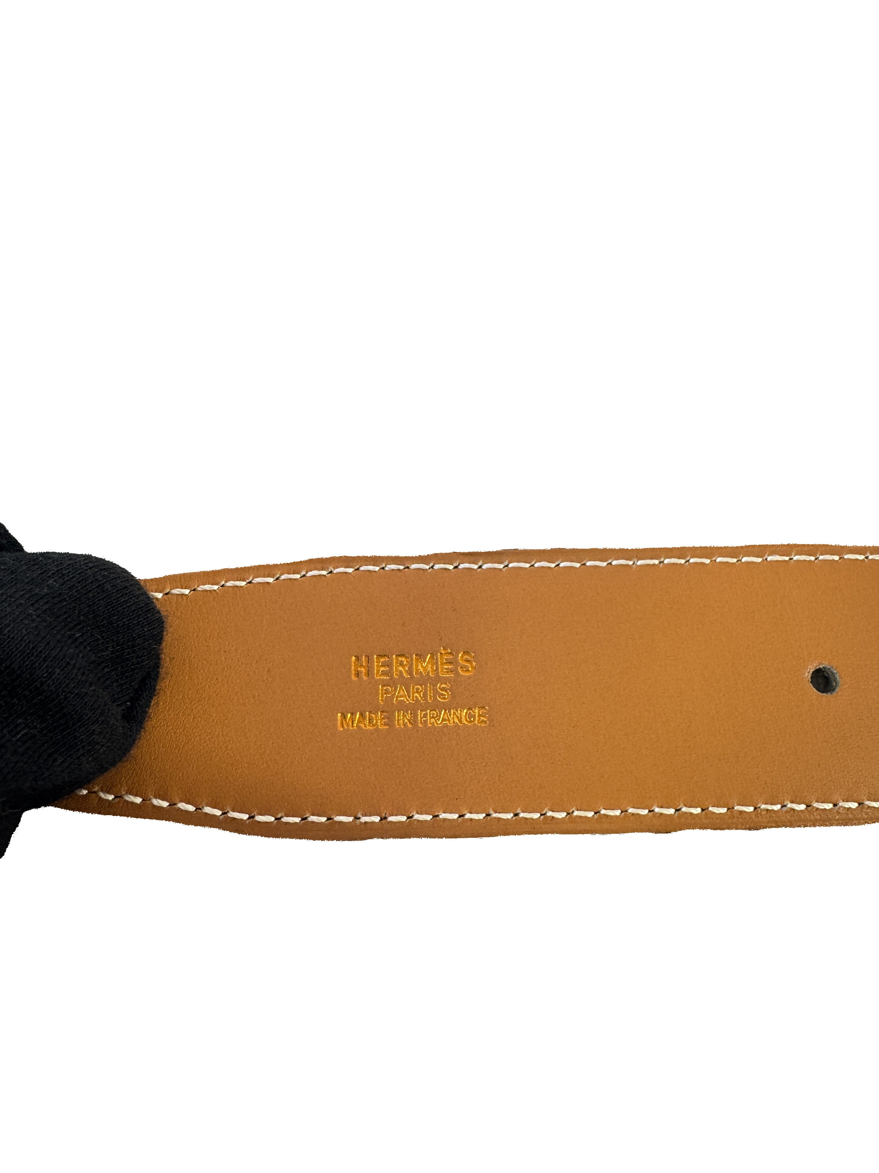 Hermès constance black/brown leather belt