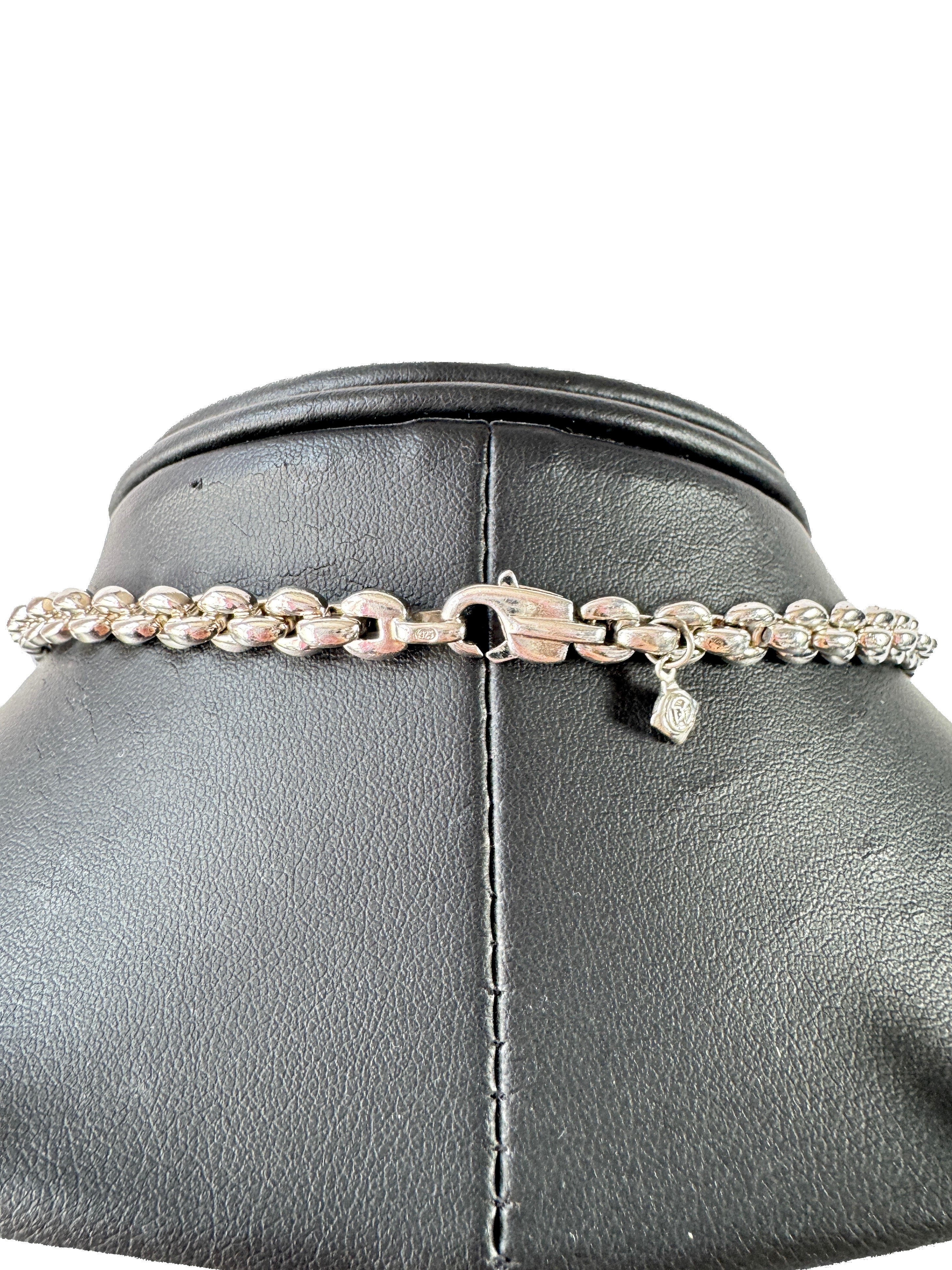 David Yurman sterling silver, 14k gold, Amethyst Albion pendant necklace