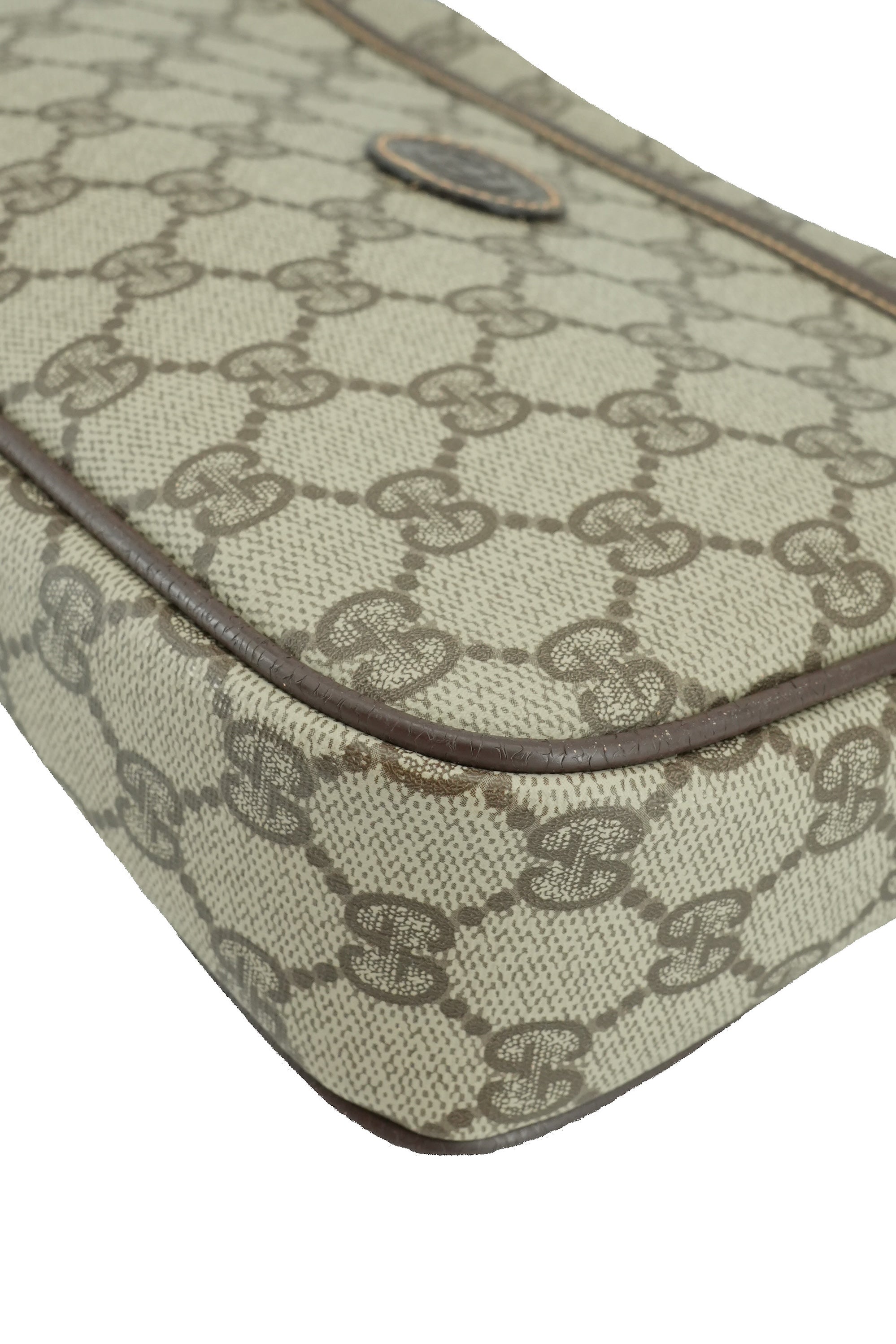 Gucci brown vintage zip pouch wristlet 011-58-0128
