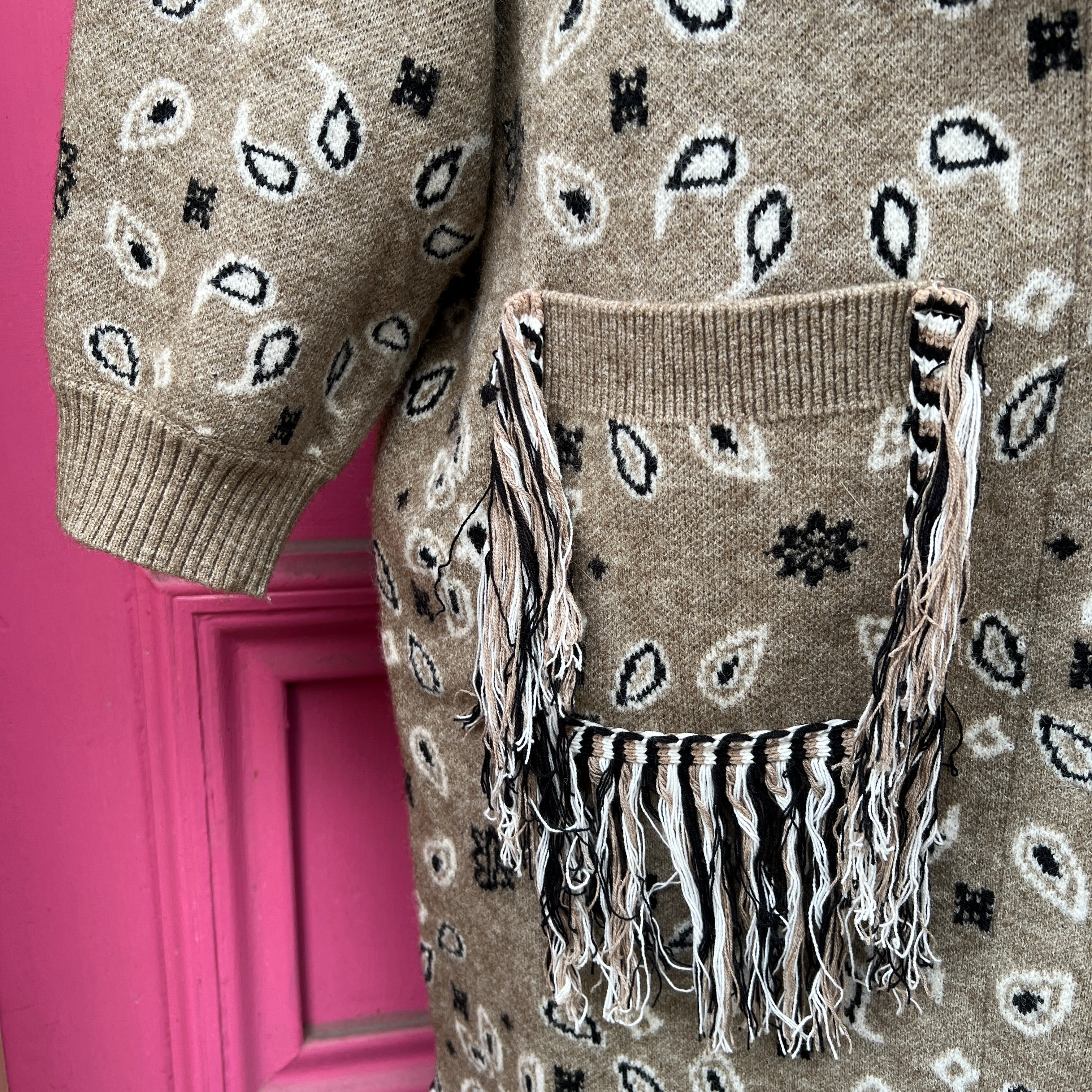 Anthropologie olive black opened cardigan one size