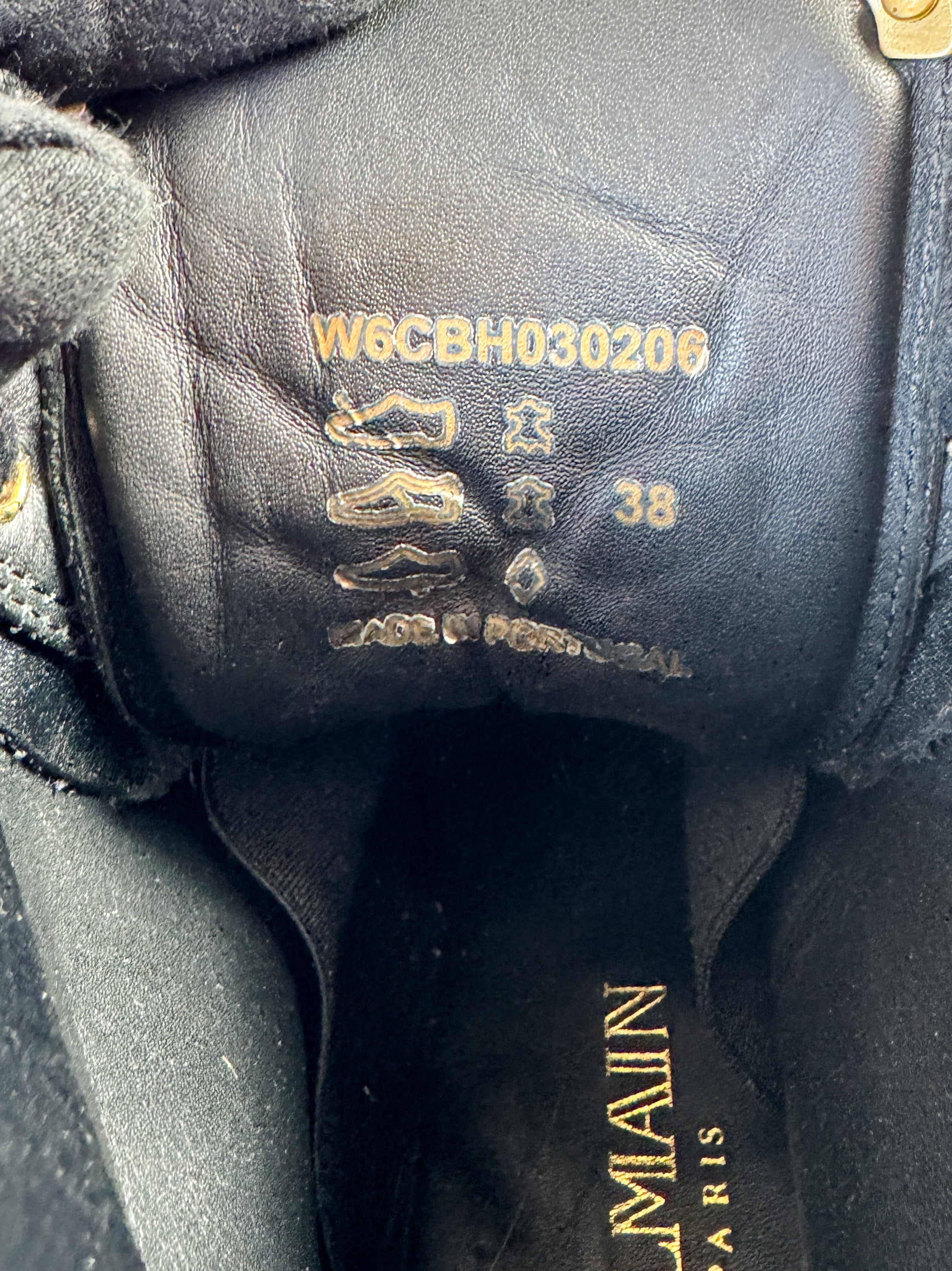 Balmain black Paris Taiga Ranger boots size 38