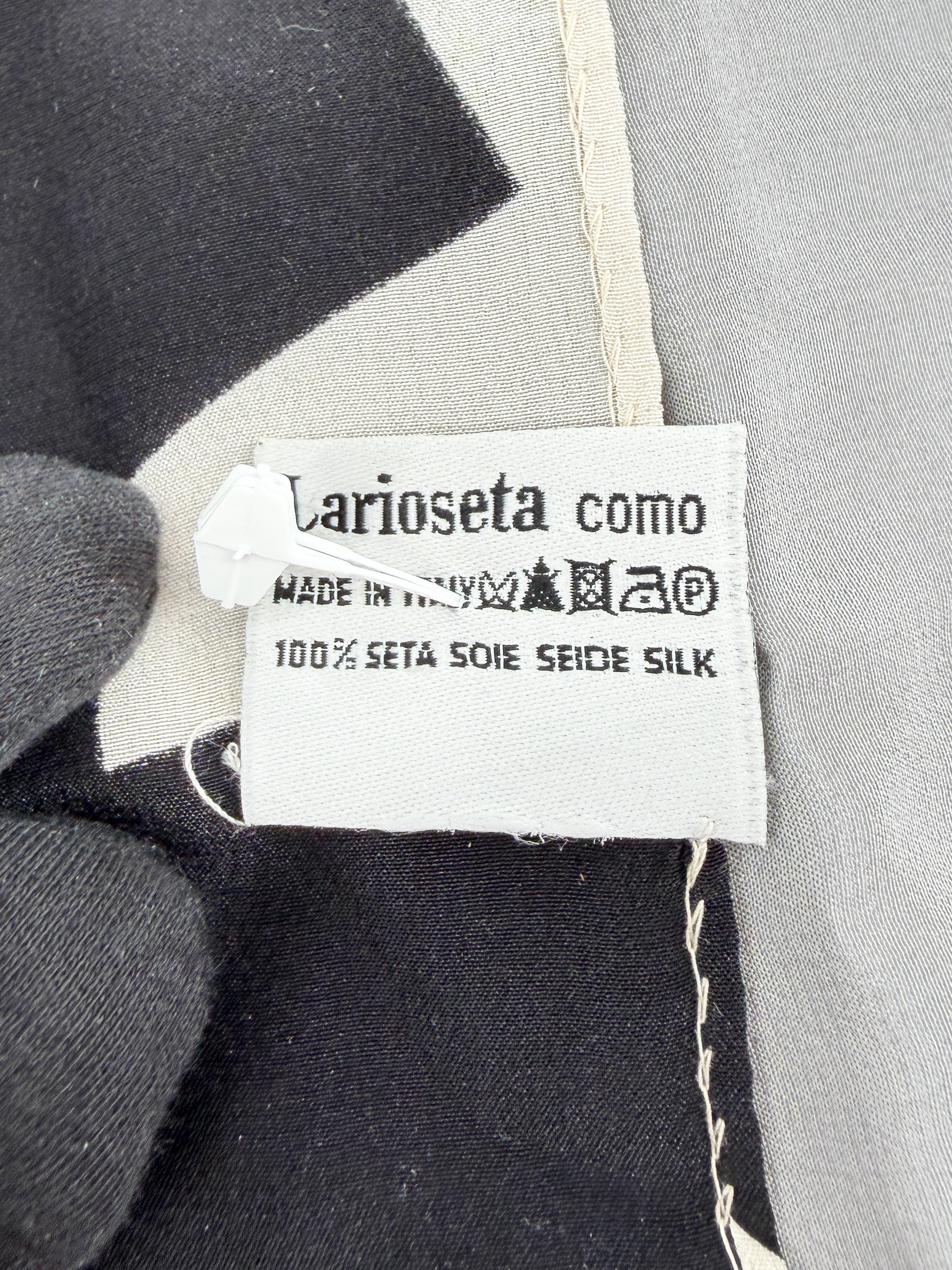 Moschino gray, white, black silk vintage scarf