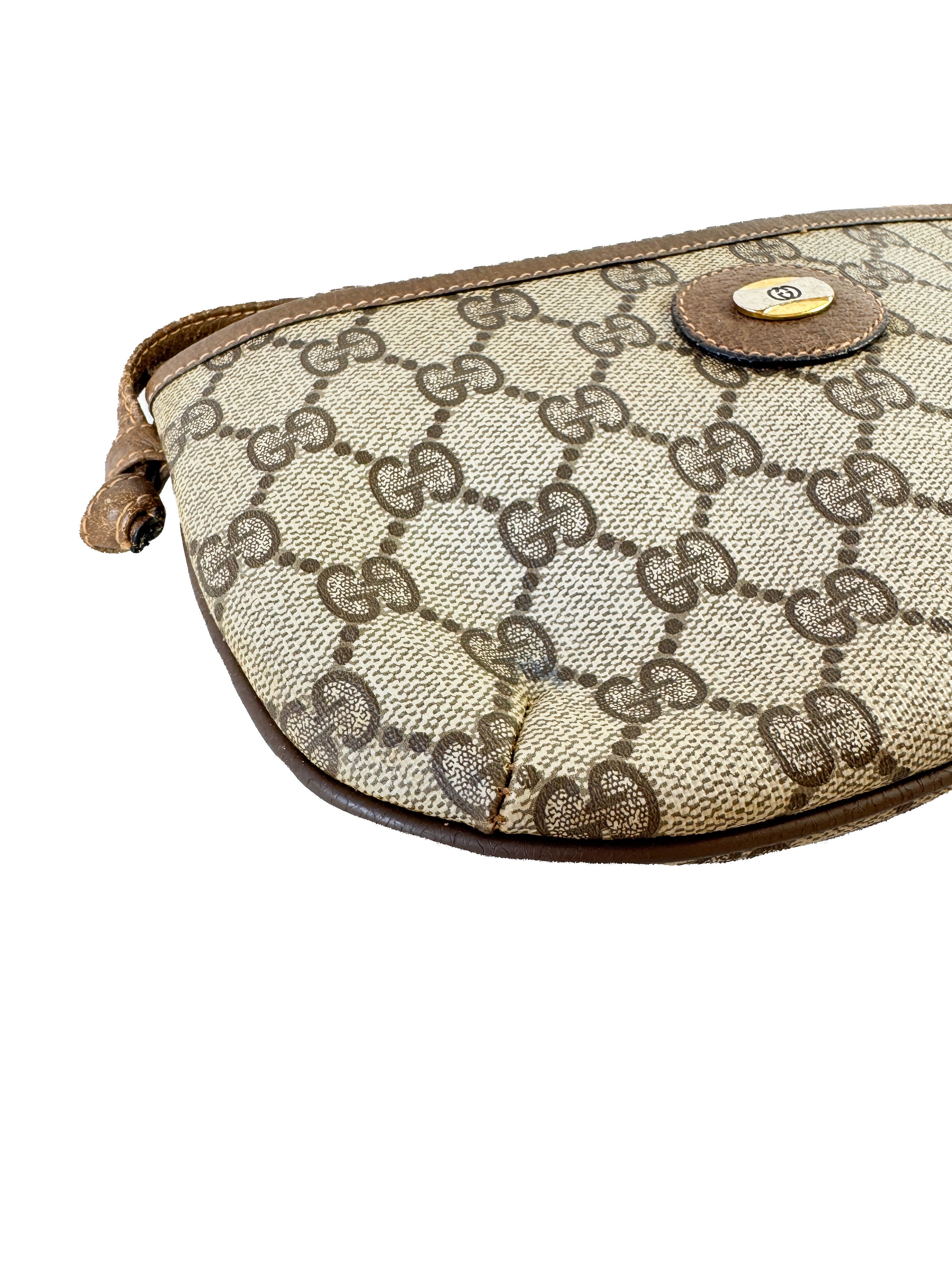 Gucci brown vintage GG crossbody 90402020 (metal logo)