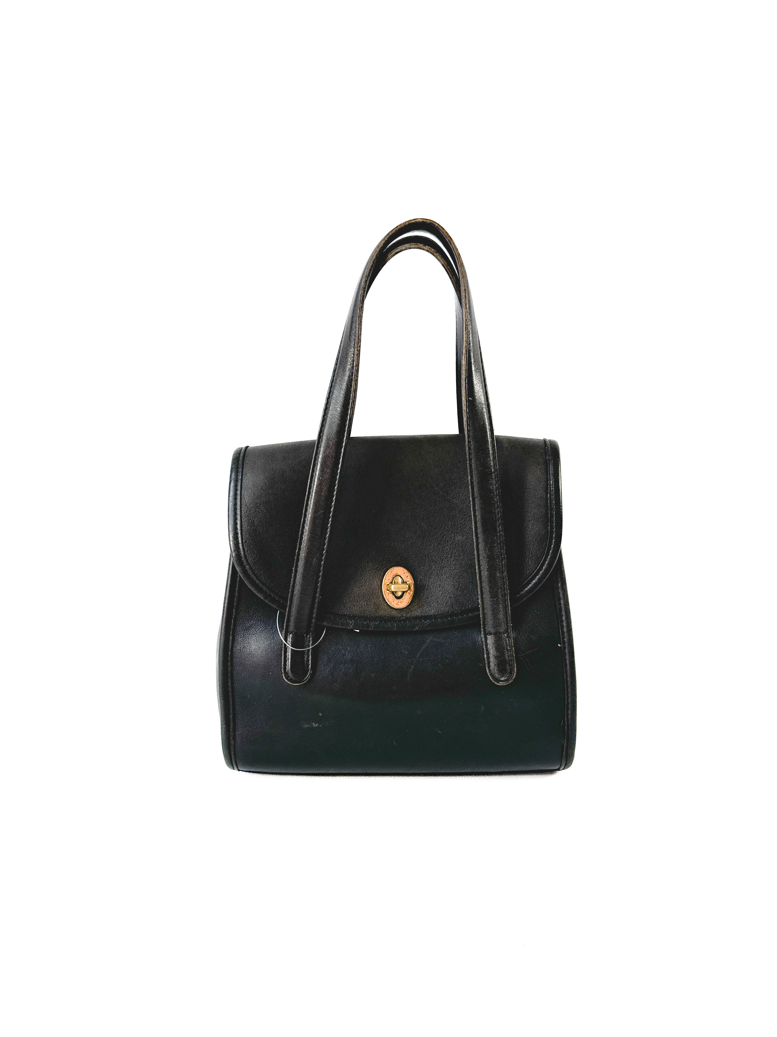 Coach black leather vintage Belmont satchel 9088