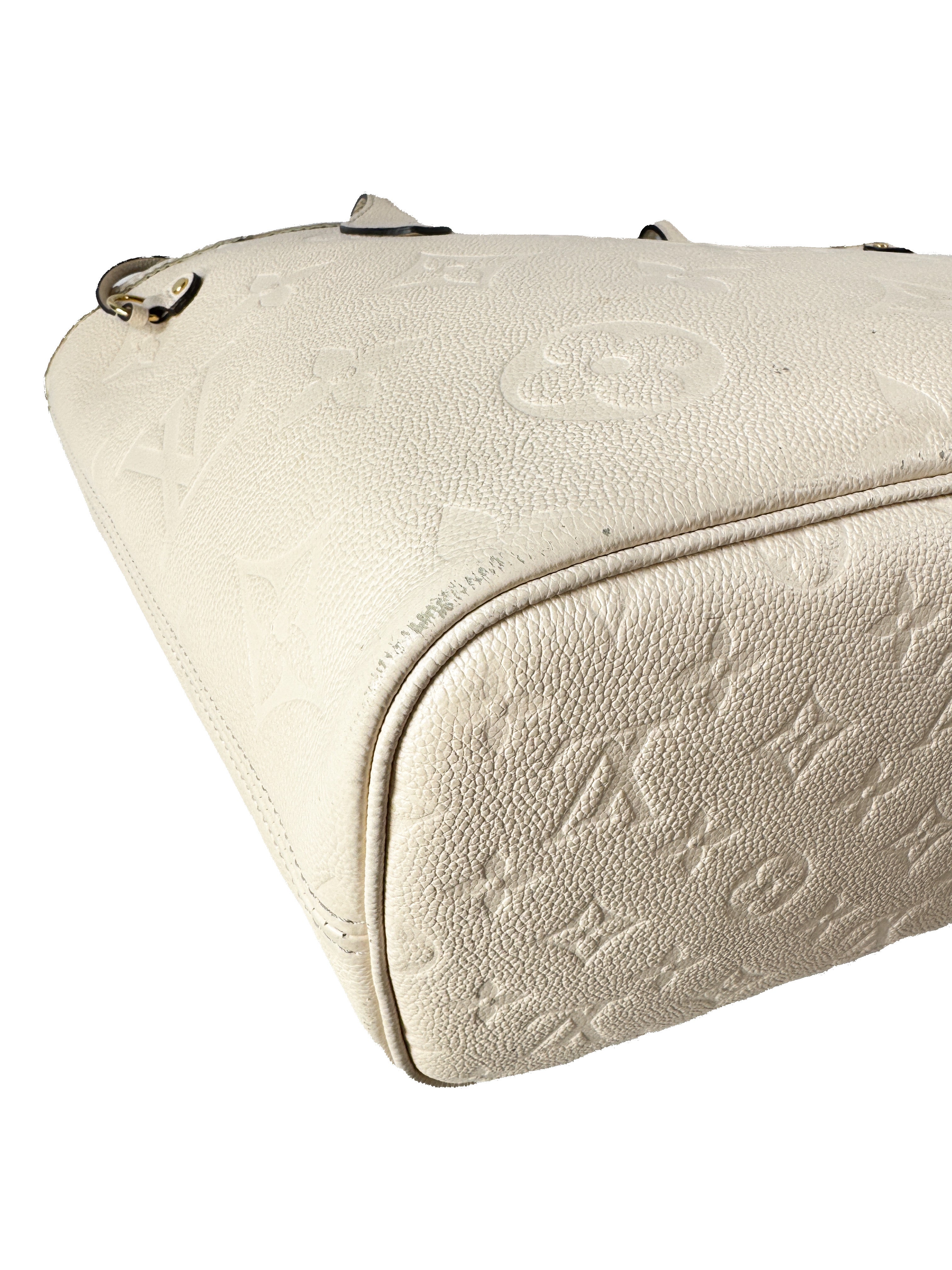 Louis Vuitton cream giant monogram empreinte Neverfull MM (NFC)