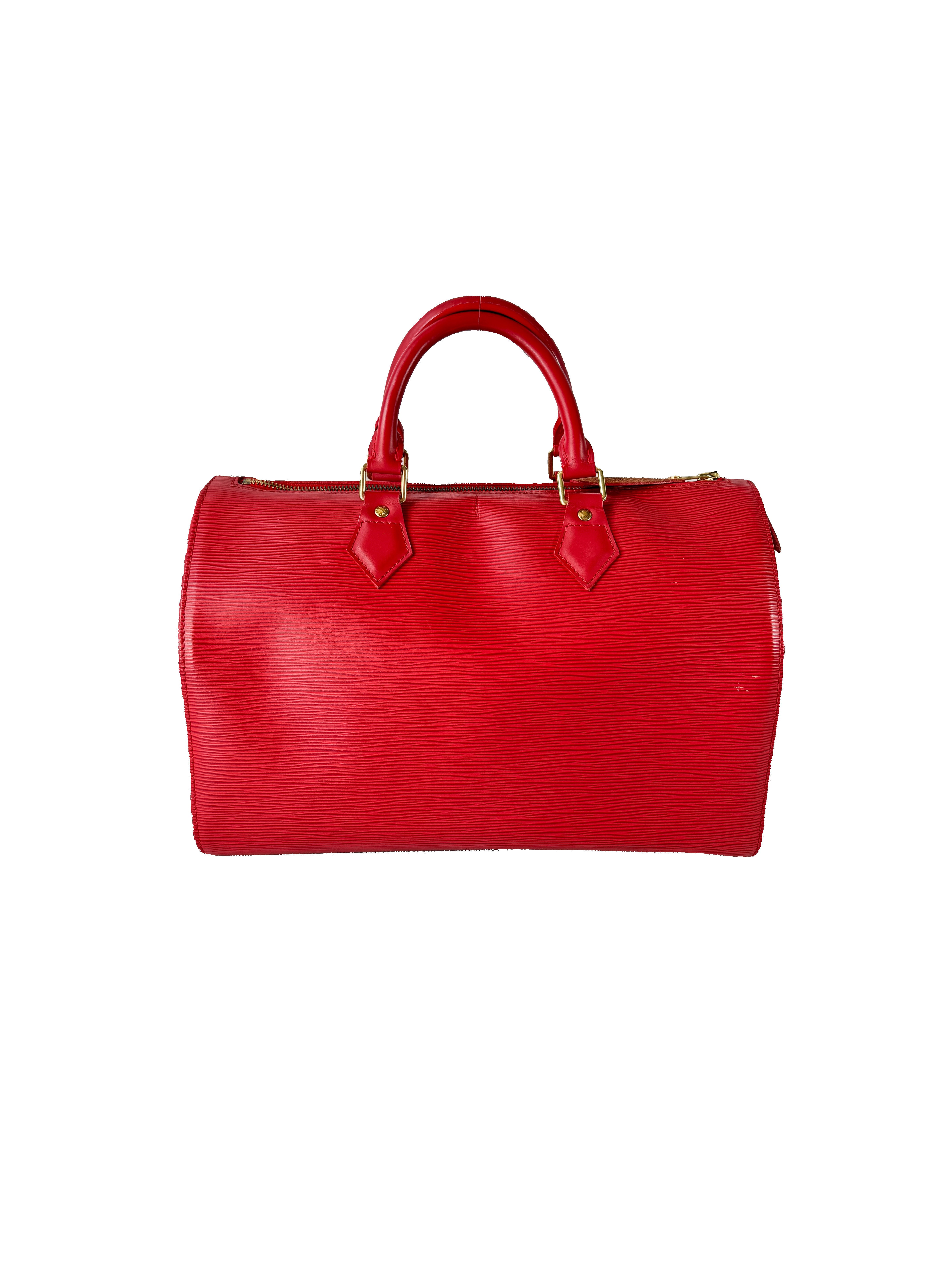 Louis Vuitton red epi leather Speedy 30 SP0024