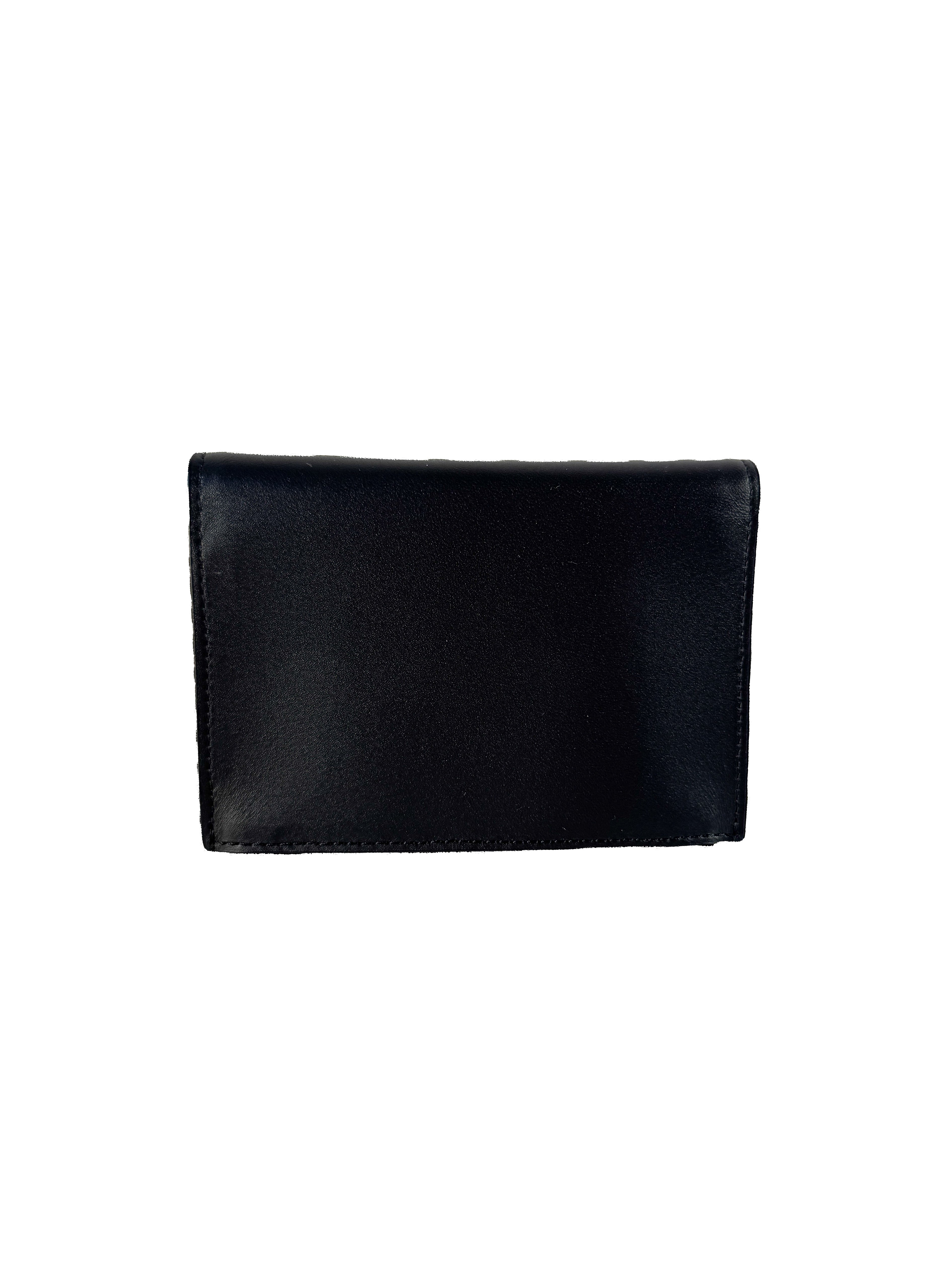 MCM black/purple leather compact wallet NEW