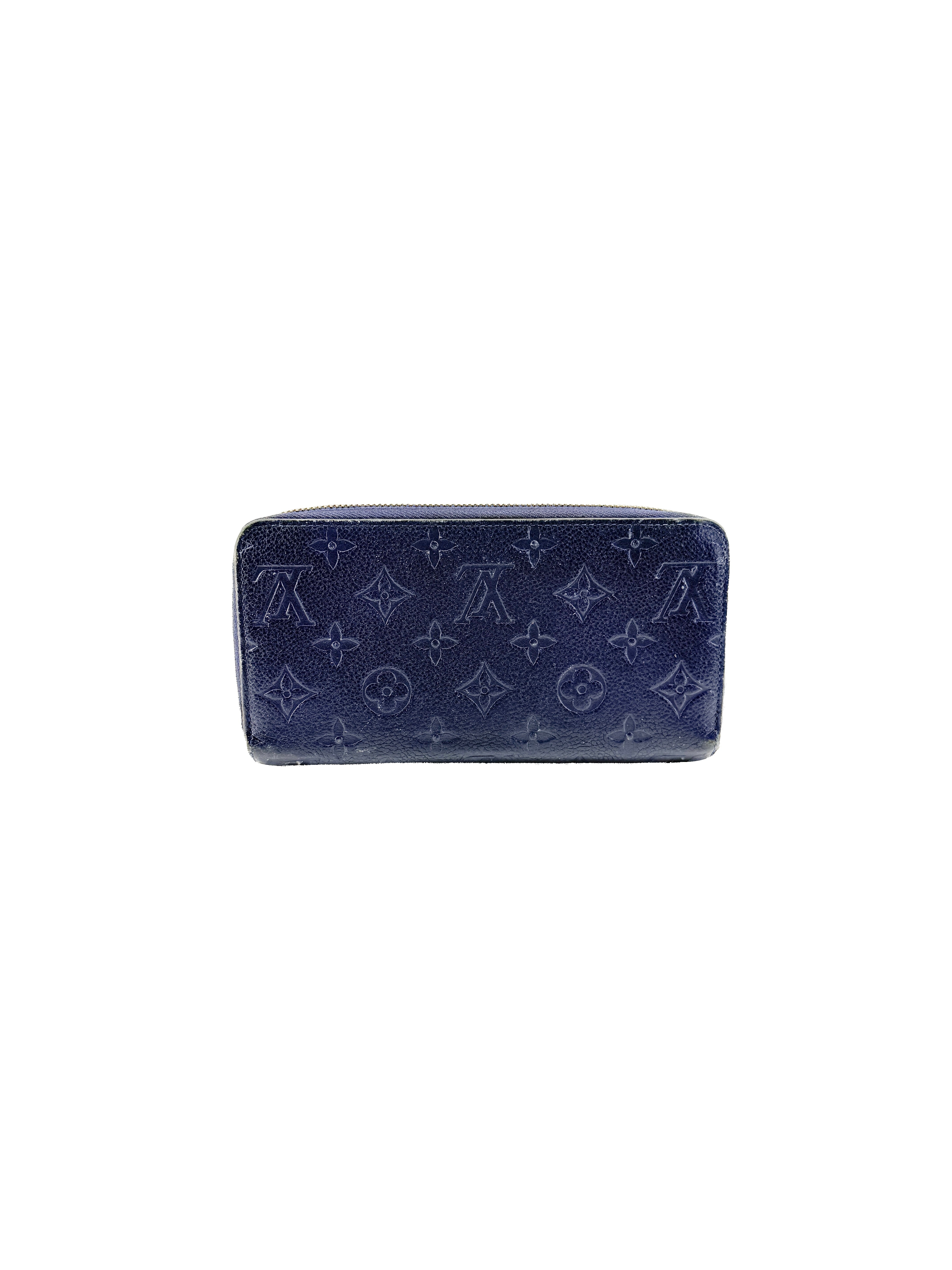 Louis Vuitton navy monogram empreinte zippy wallet SP1145 - My Girlfriend's Wardrobe LLC