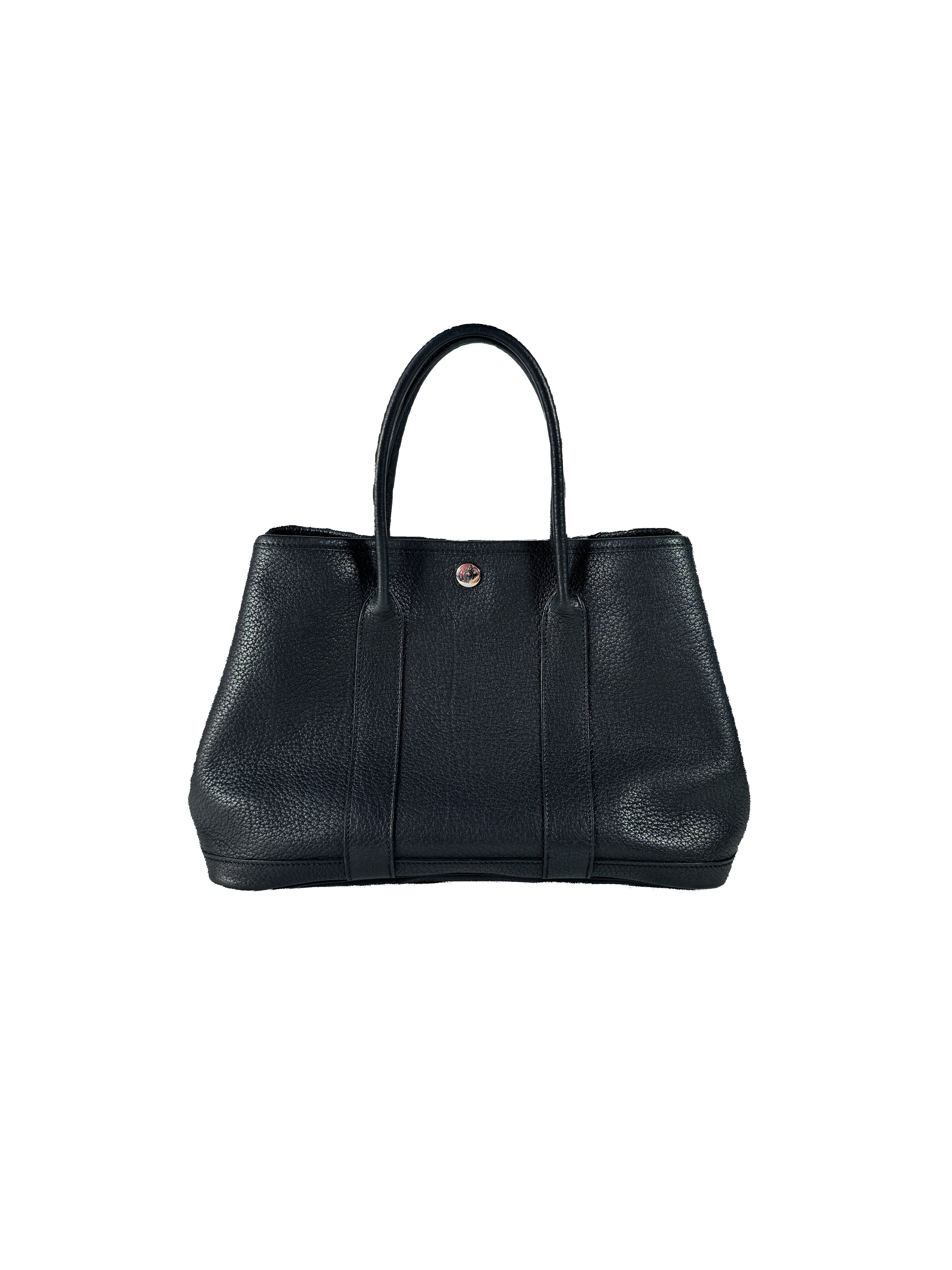 Hermès black Garden Party 30 negonda leather black