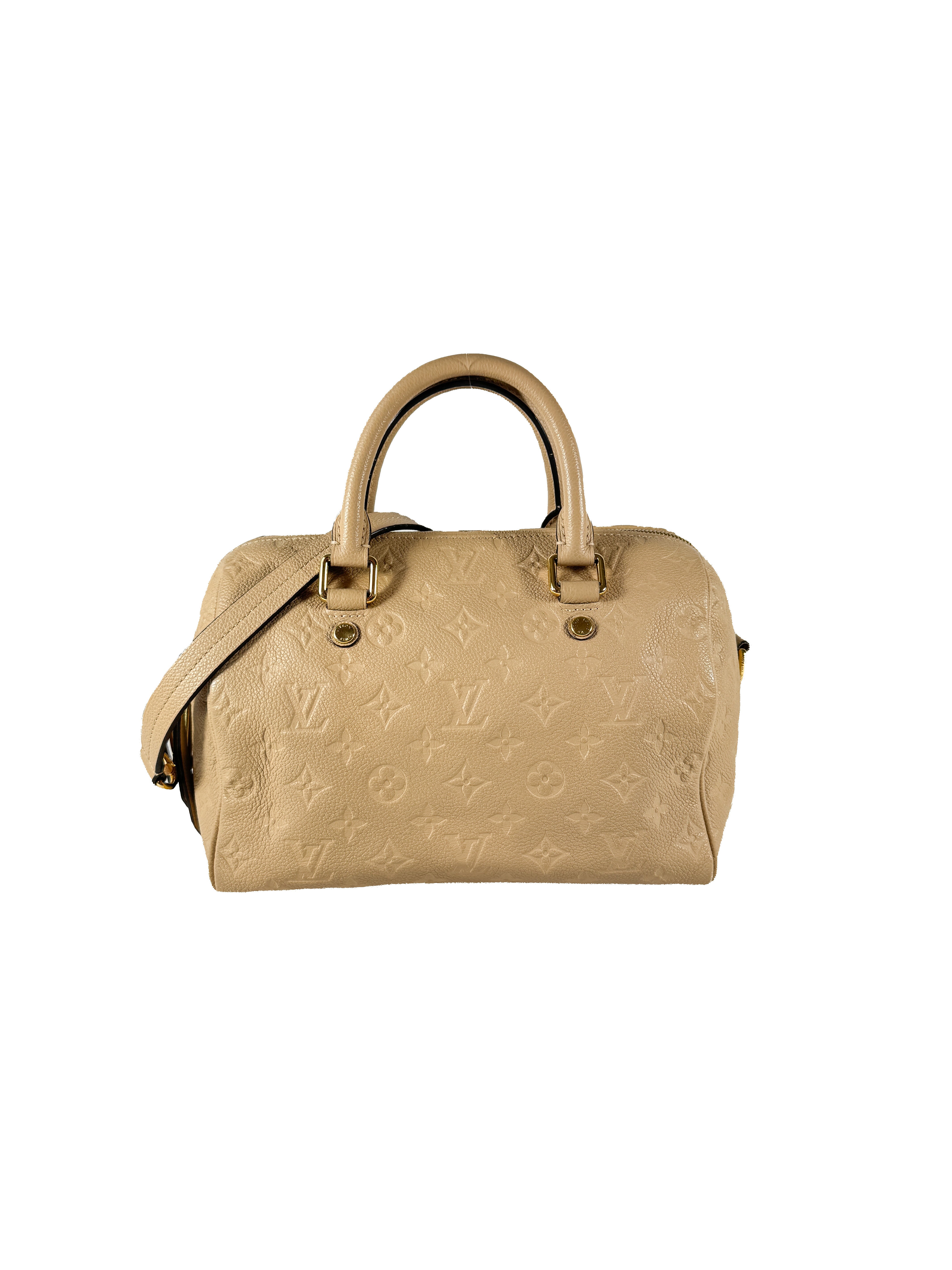 Louis Vuitton monogram beige empreinte speedy 25 bandouliere DU1165