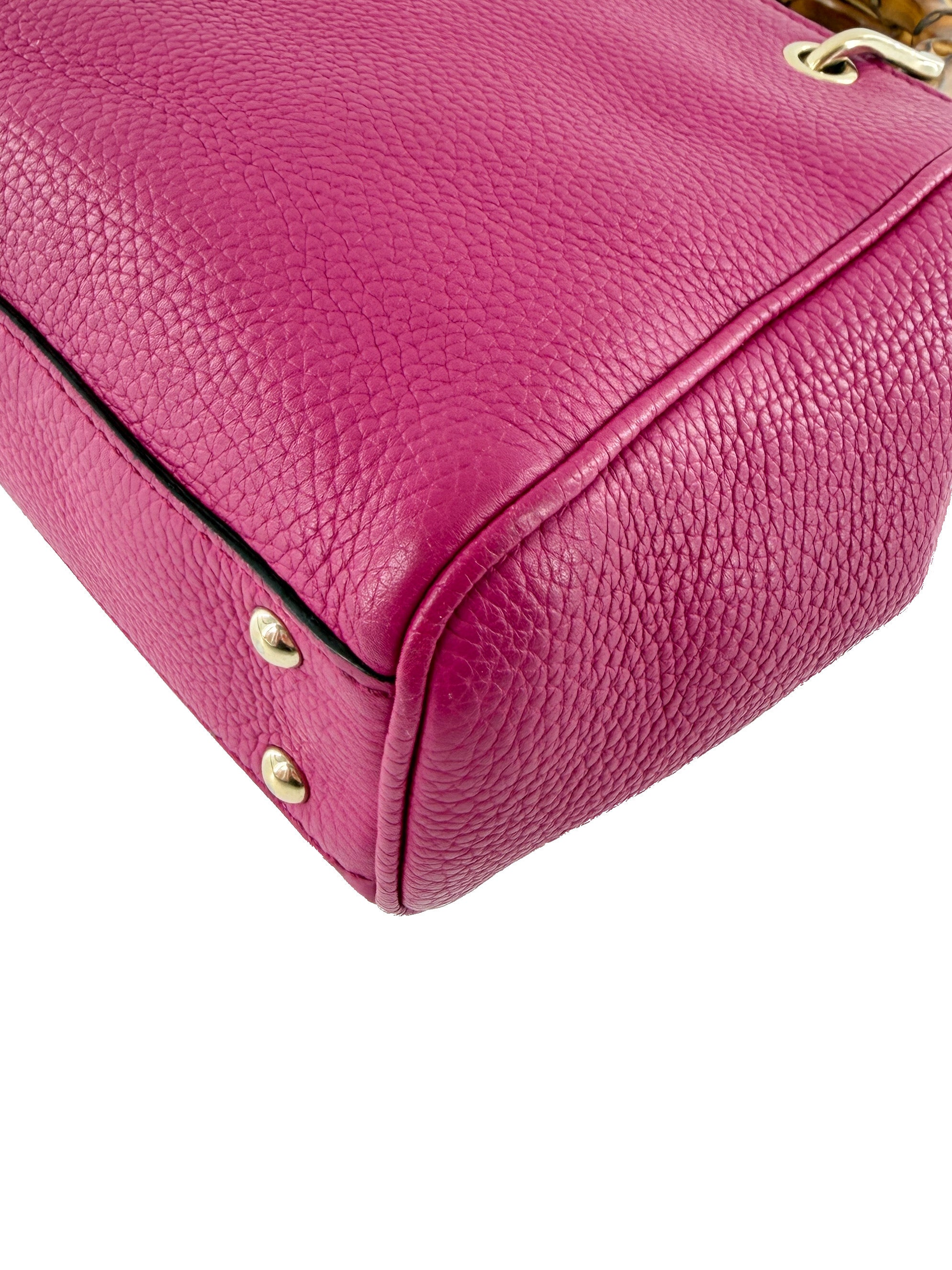 Gucci magenta small Bamboo shopper tote 368823 001998