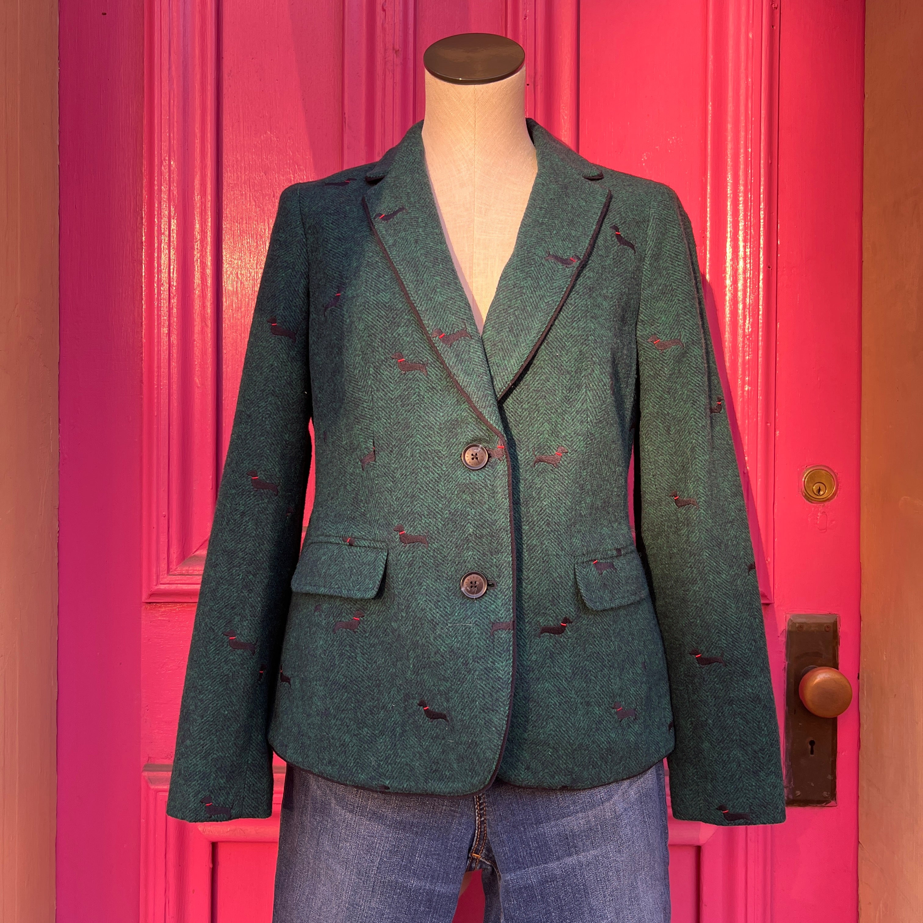 Talbots dog print blazer size 6