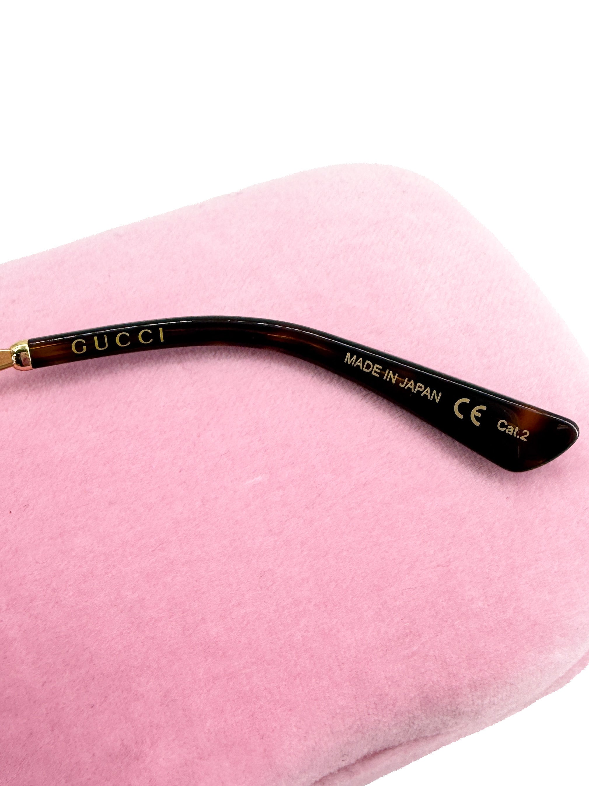 Gucci gold, peach, cream sunglasses GG0595S *case*