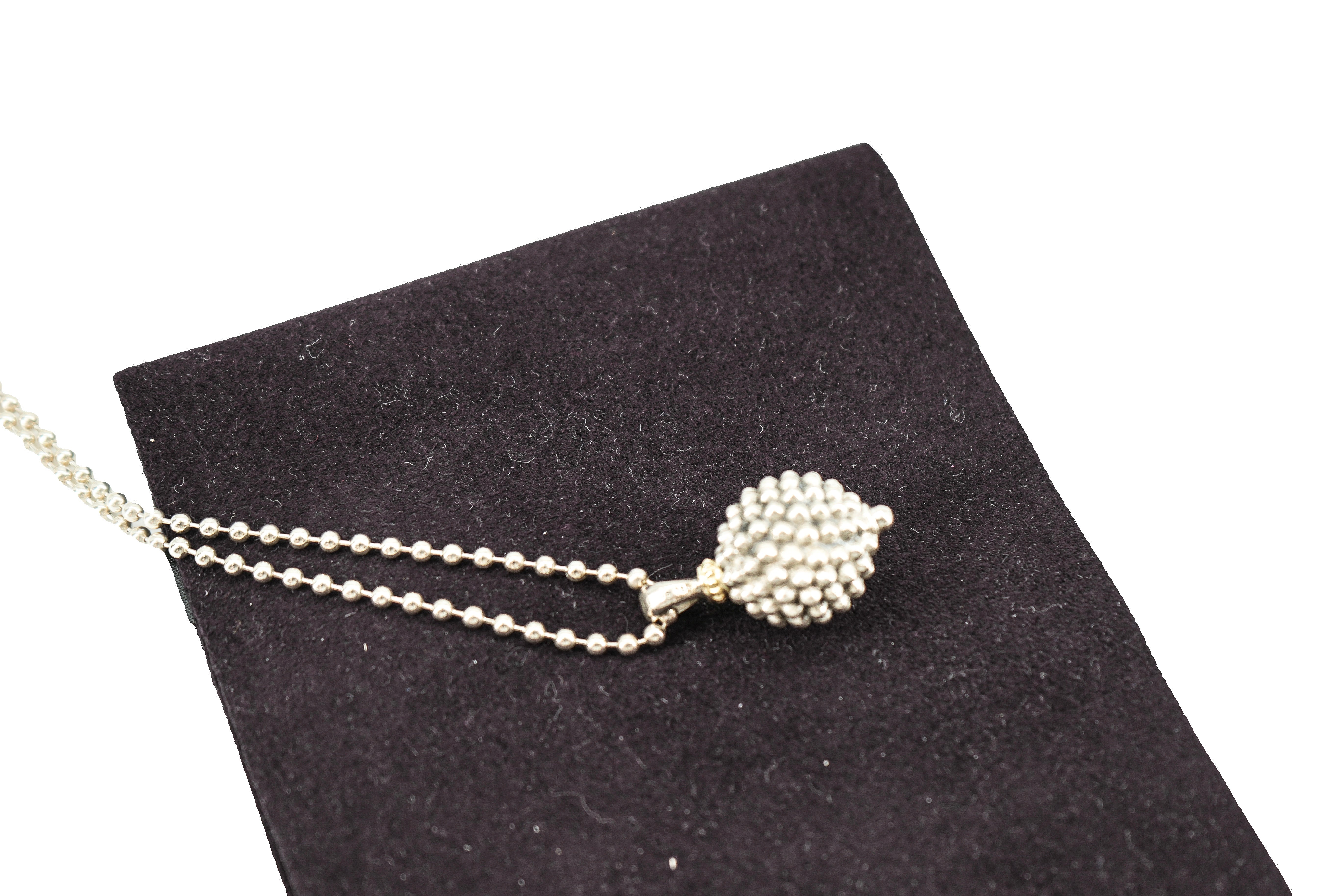 Lagos sterling silver Caviar ball pendant necklace