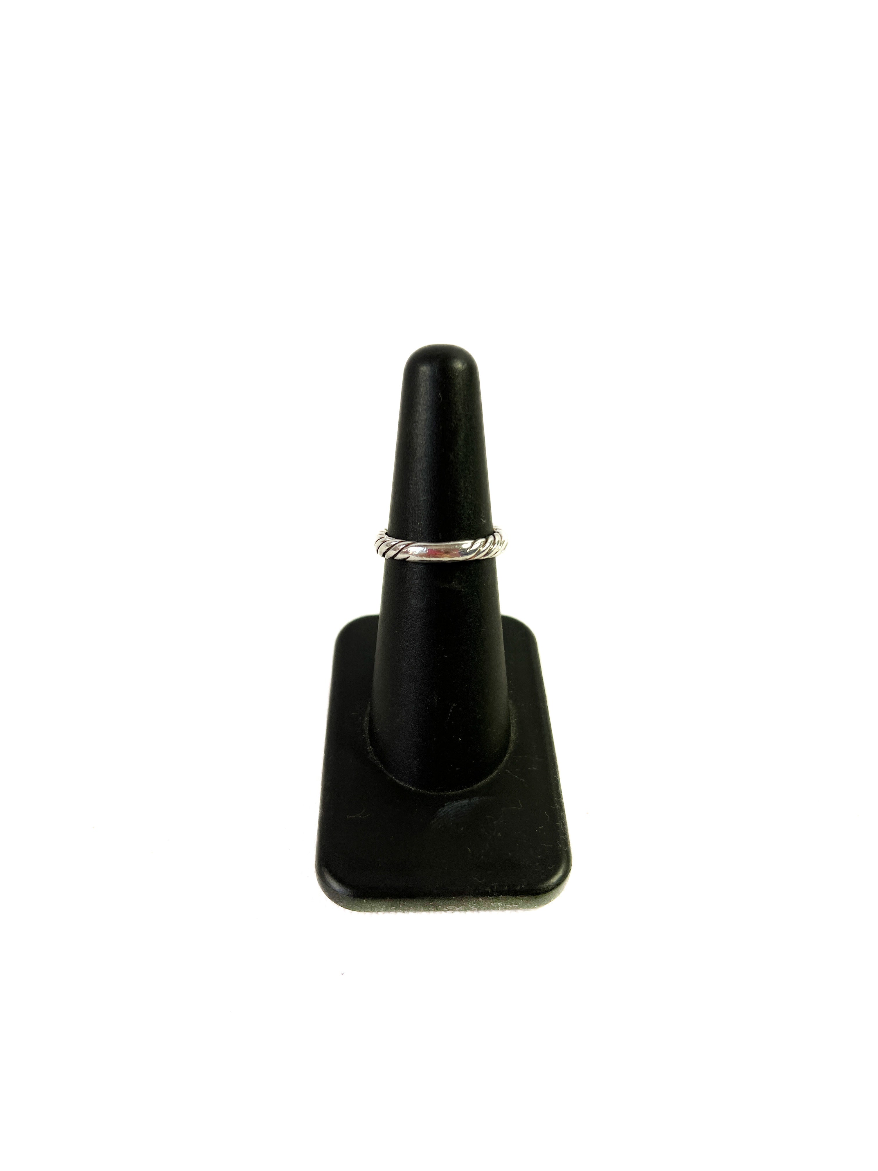 David Yurman sterling silver 18k gold diamond petite albion ring