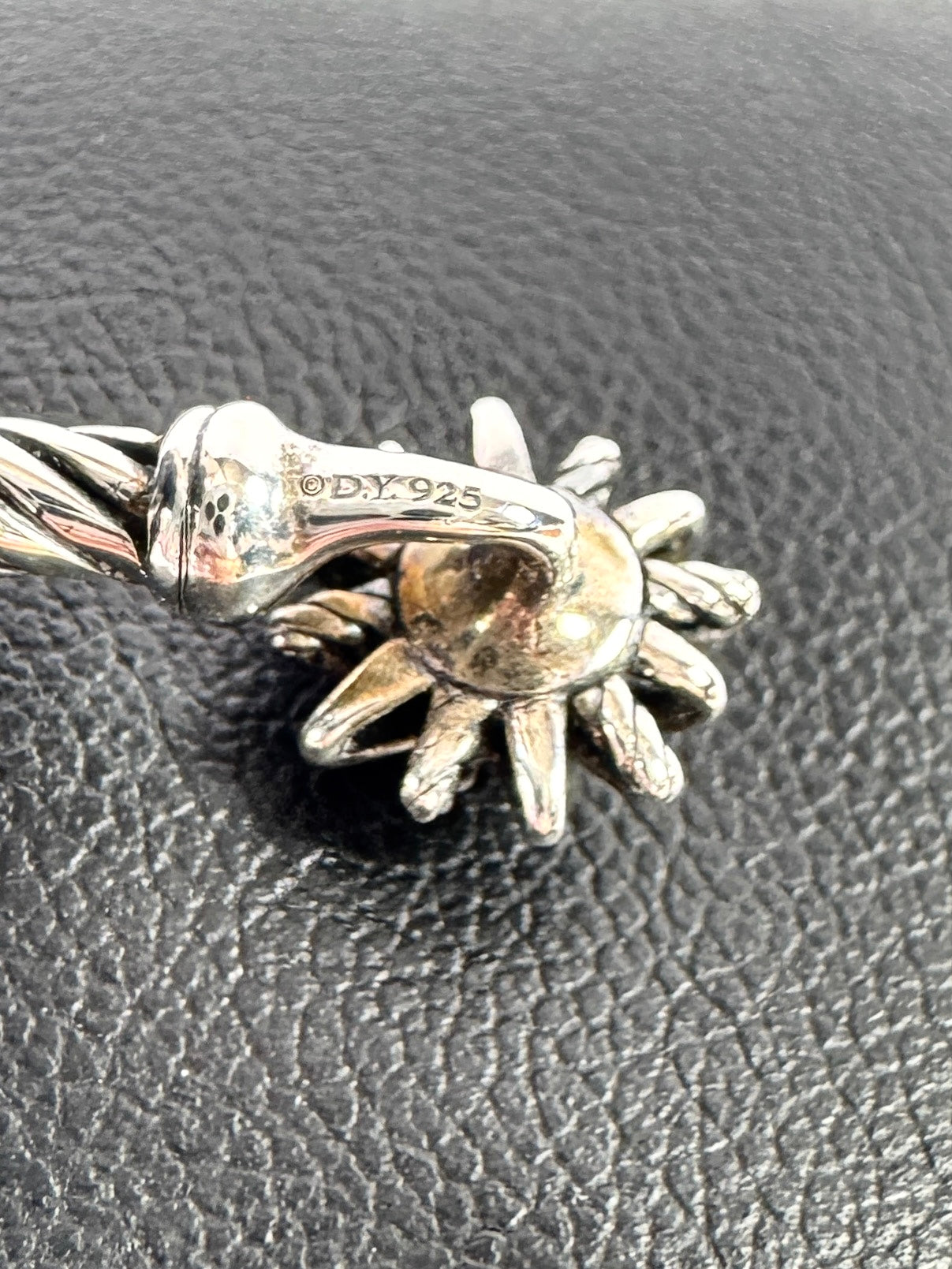 David Yurman sterling silver diamond Starburst cable bracelet