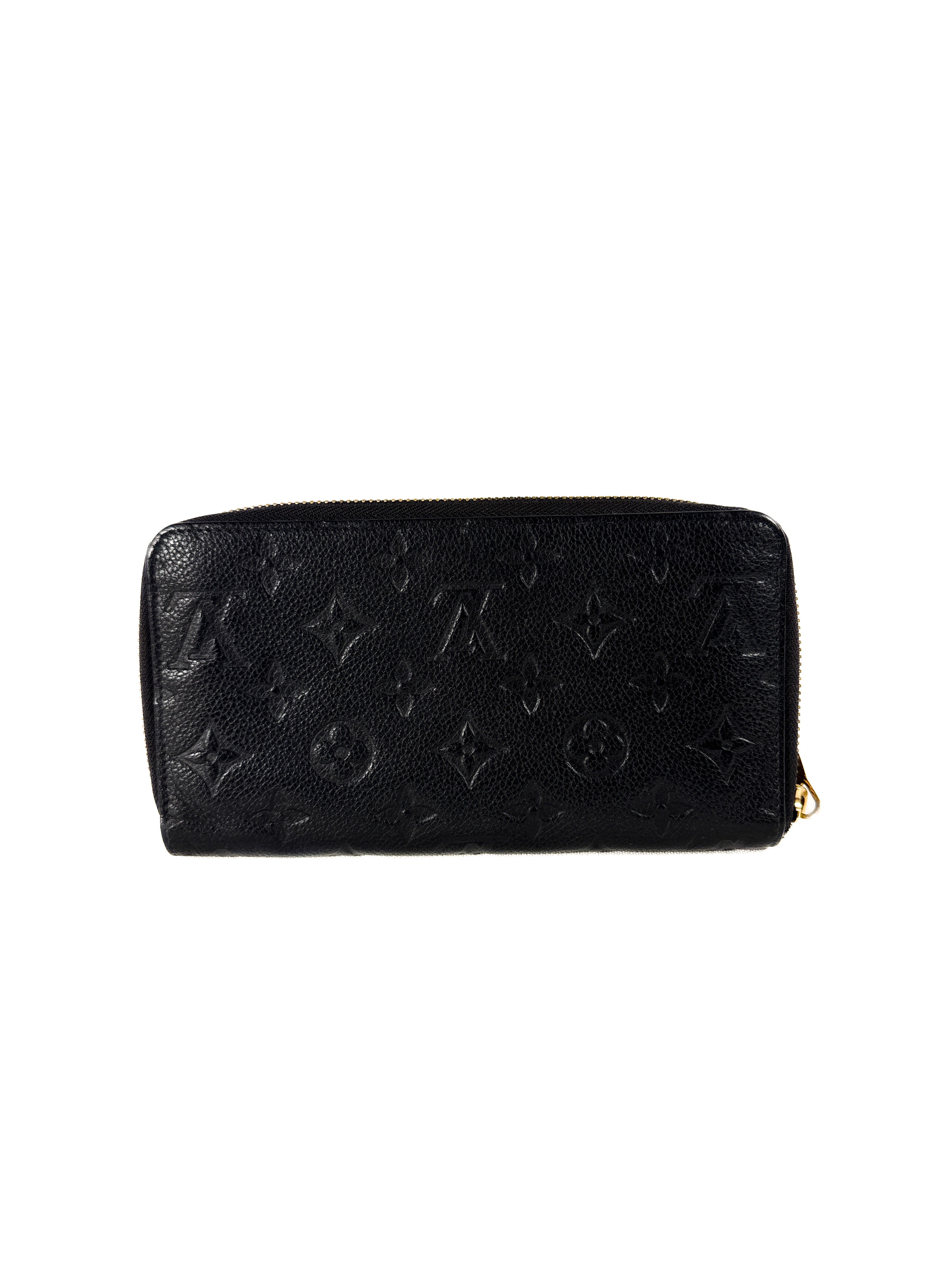 Louis Vuitton black empreinte leather zippy wallet TS1162