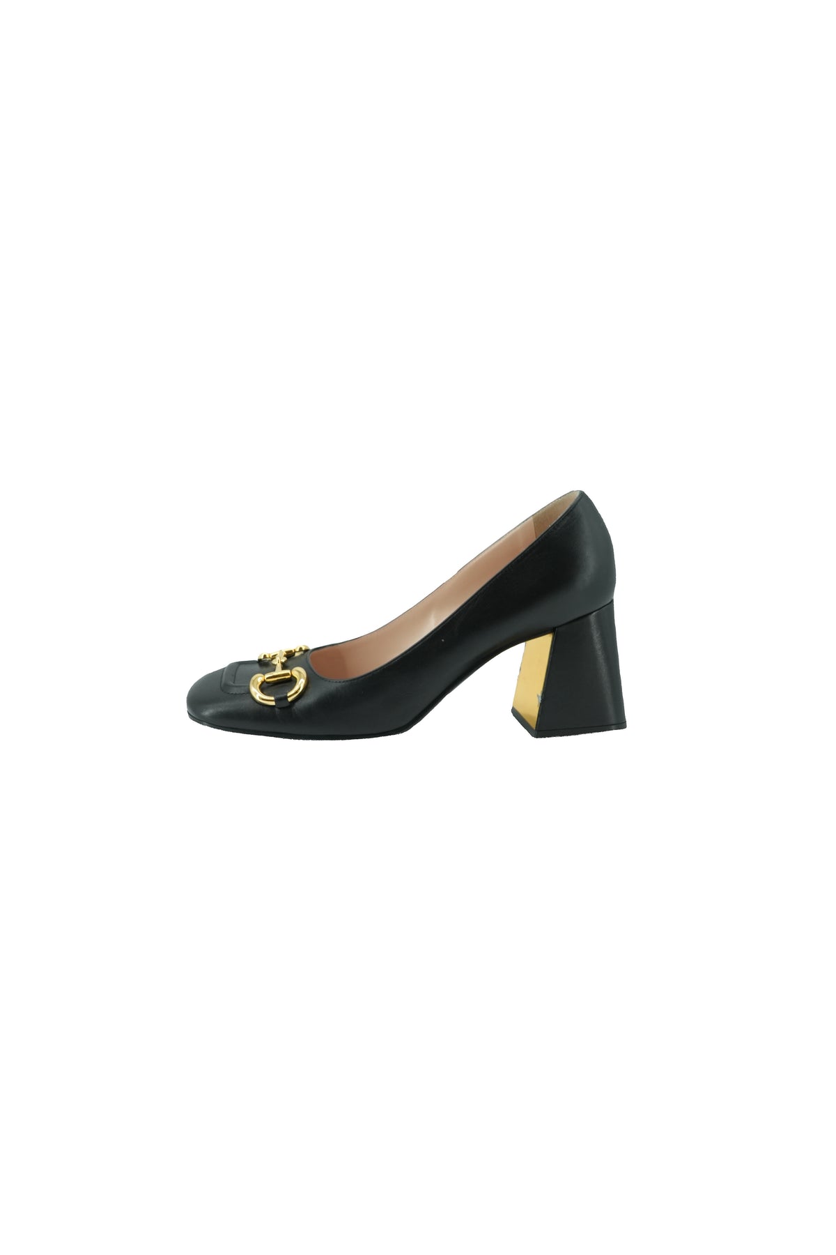 Gucci black leather Malaga Kid Horsebit 75mm Pumps size 40.5 643886