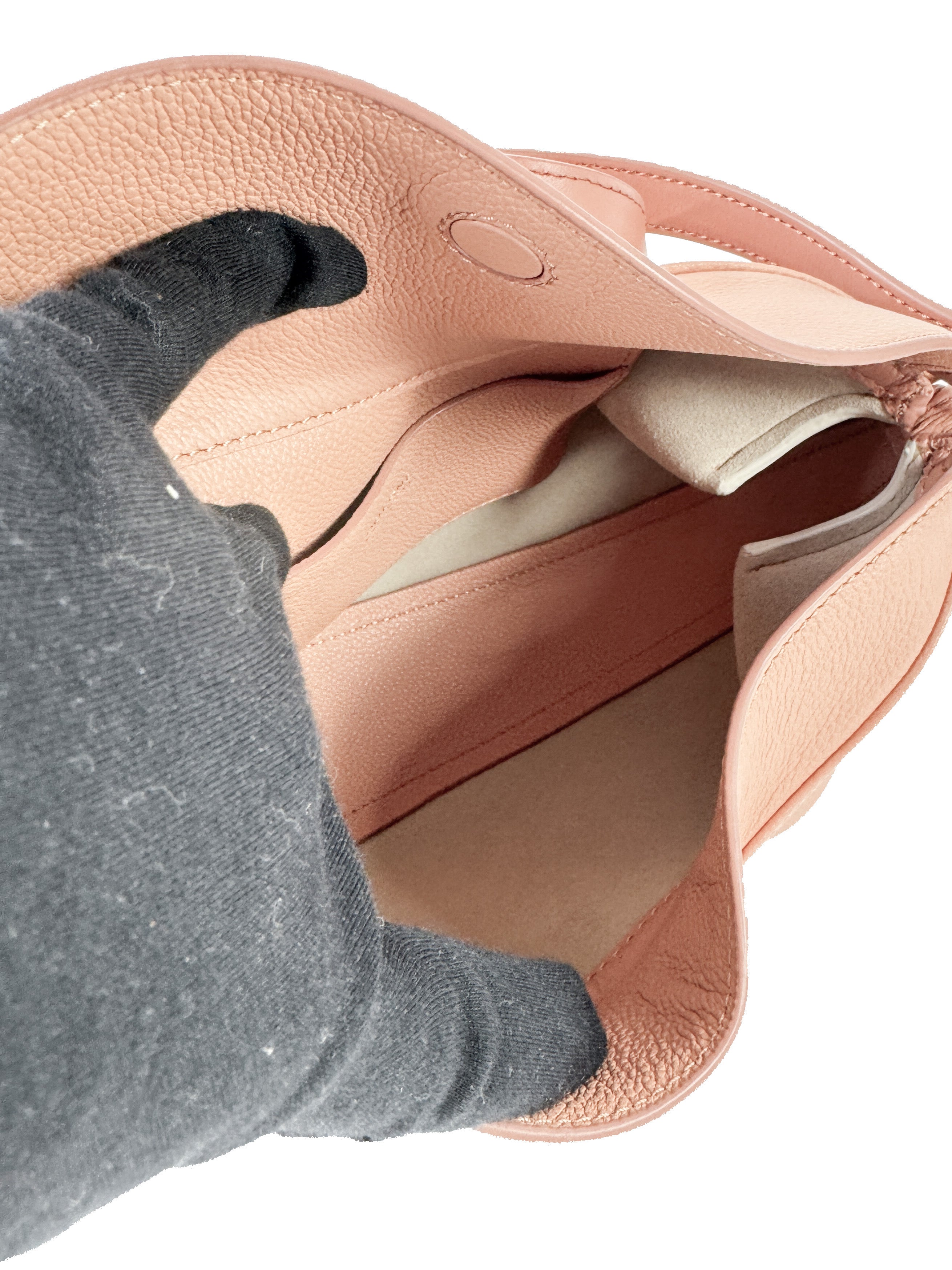 Polène peach Tonca leather crossbody