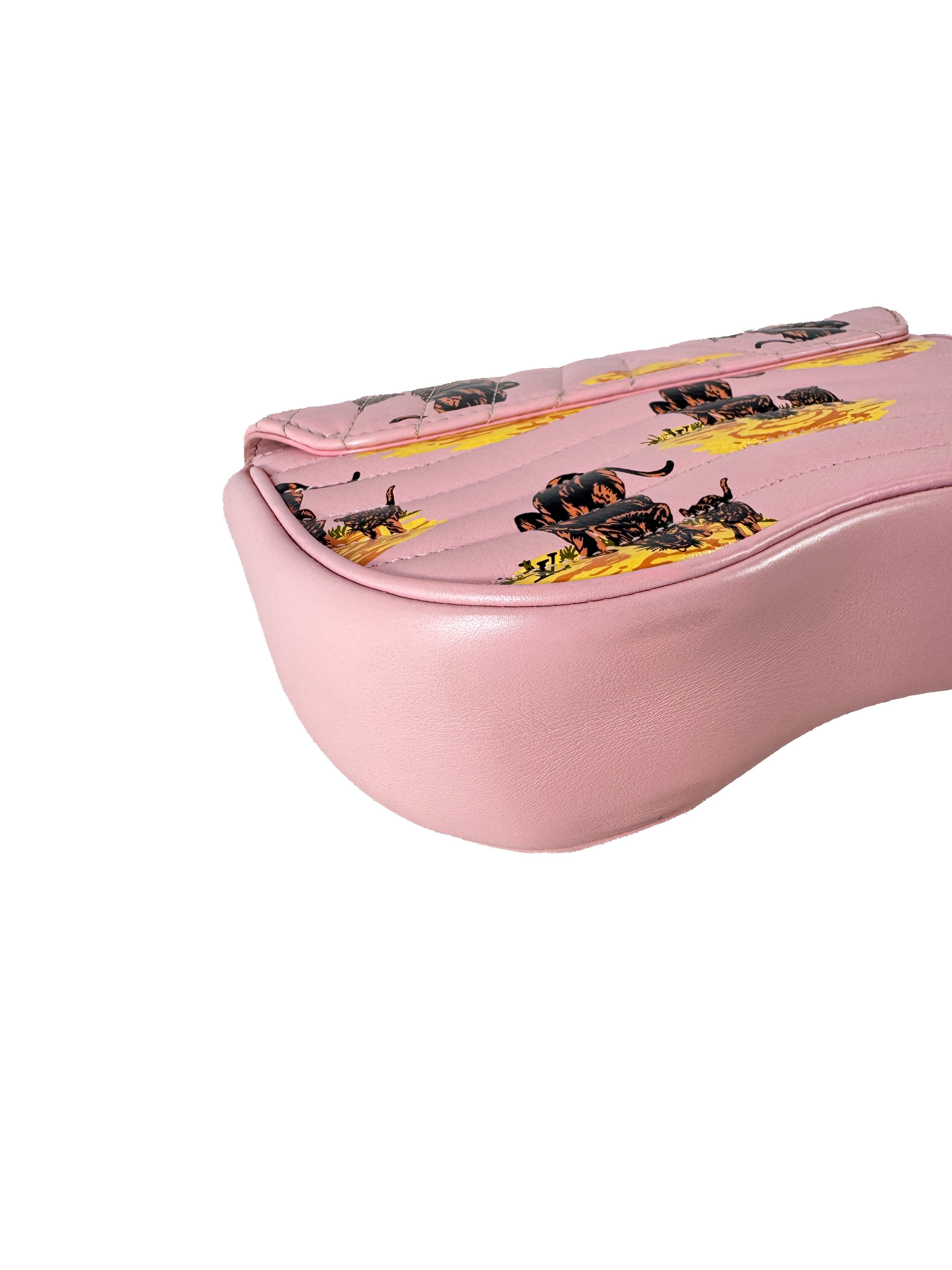 Louis Vuitton pink New Wave chain leopard crossbody PM