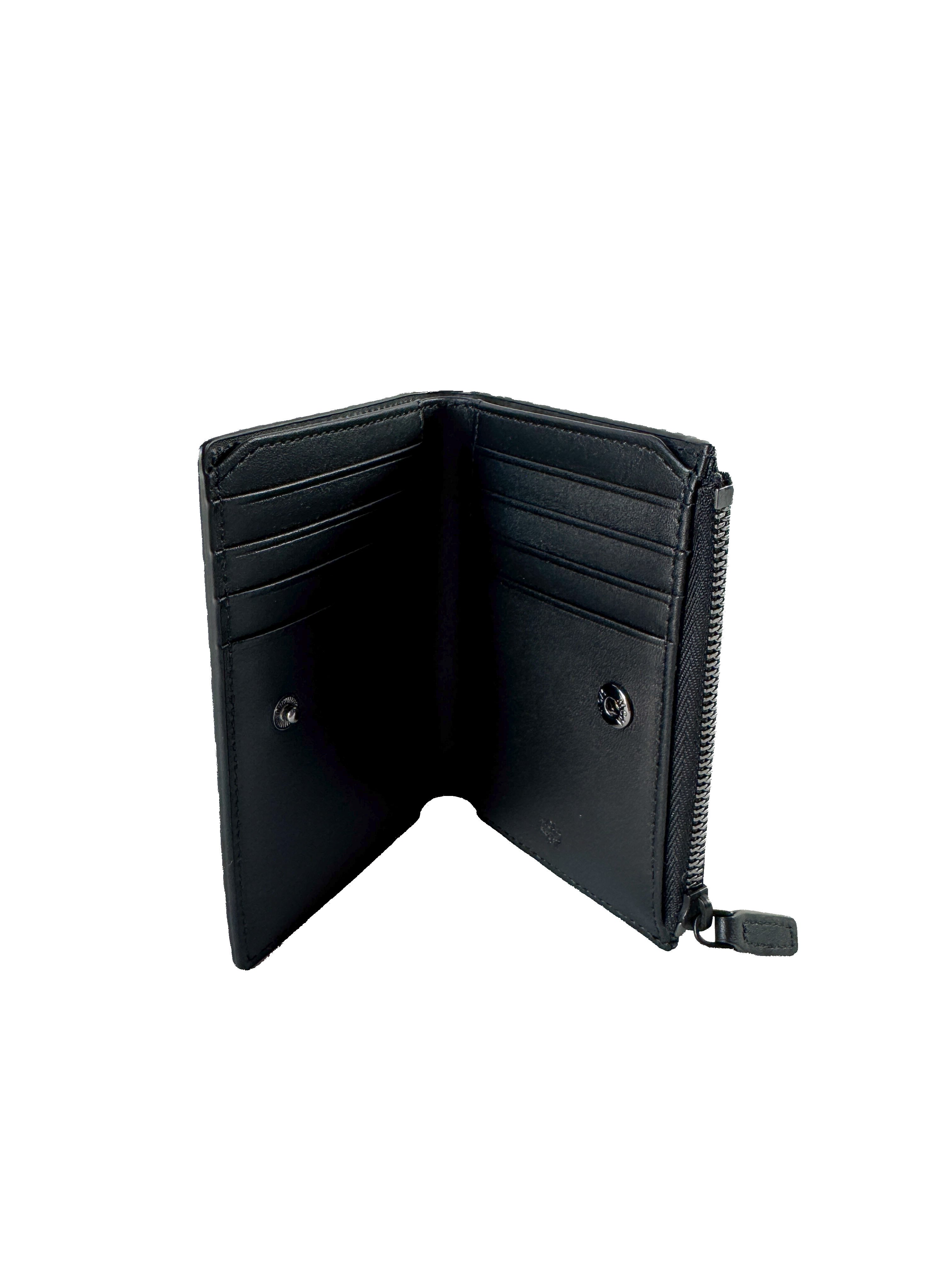 MCM black/purple leather compact wallet NEW