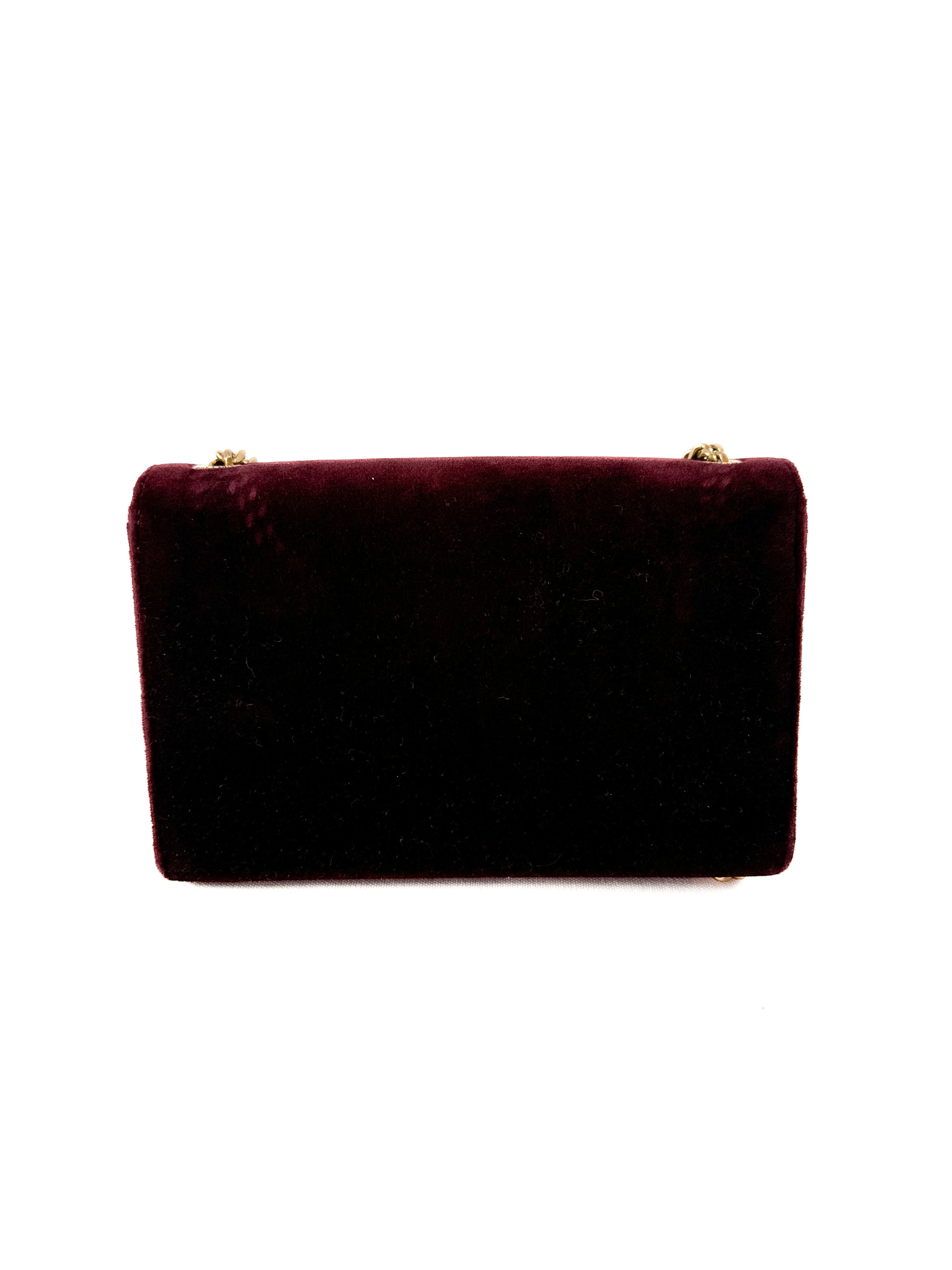 Saint Laurent burgundy velvet Kate bag (BOX) GLT4743661218