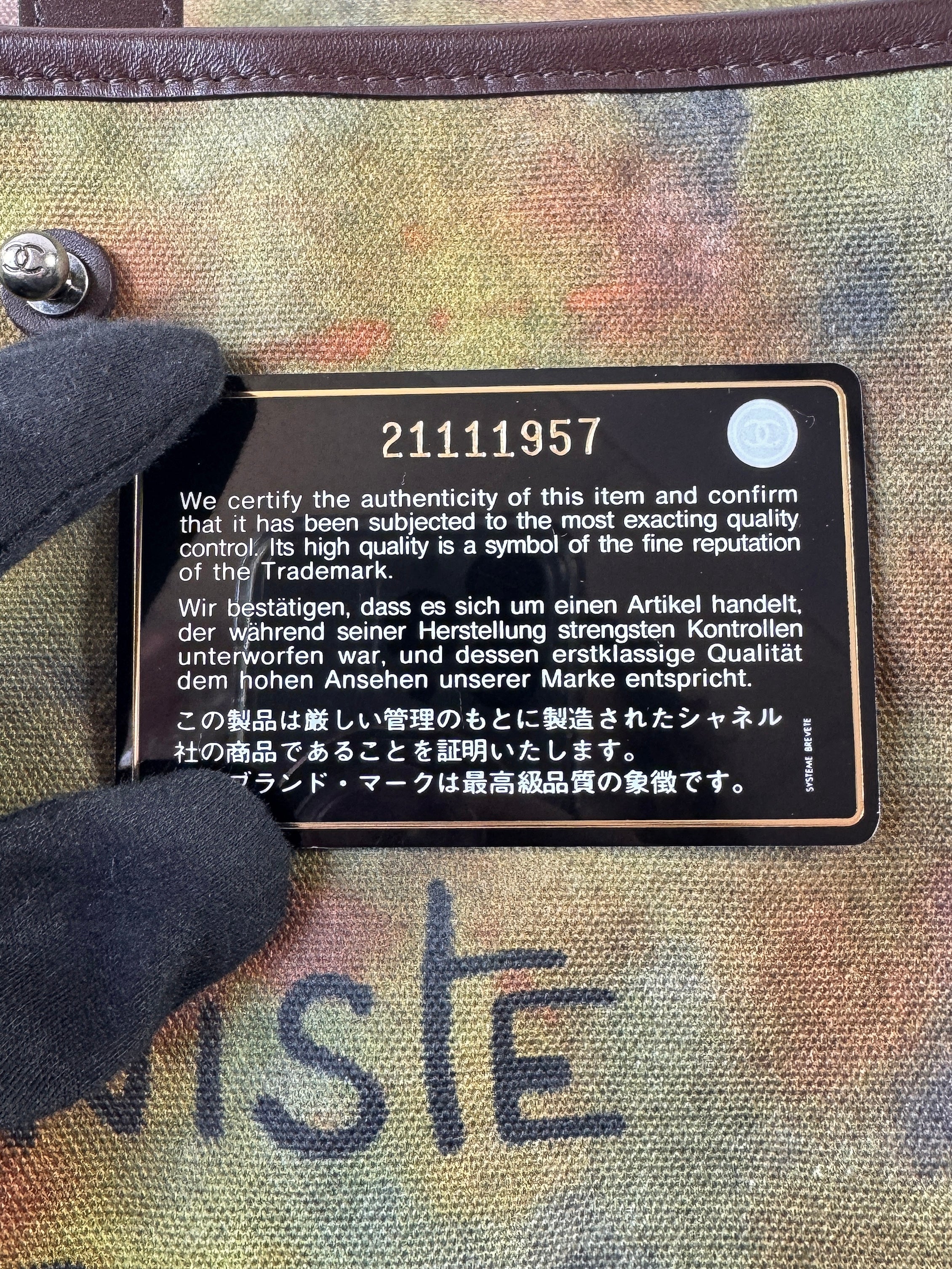 Chanel Washed Toile Graffiti On The Pavements Messenger Khaki Multicolor