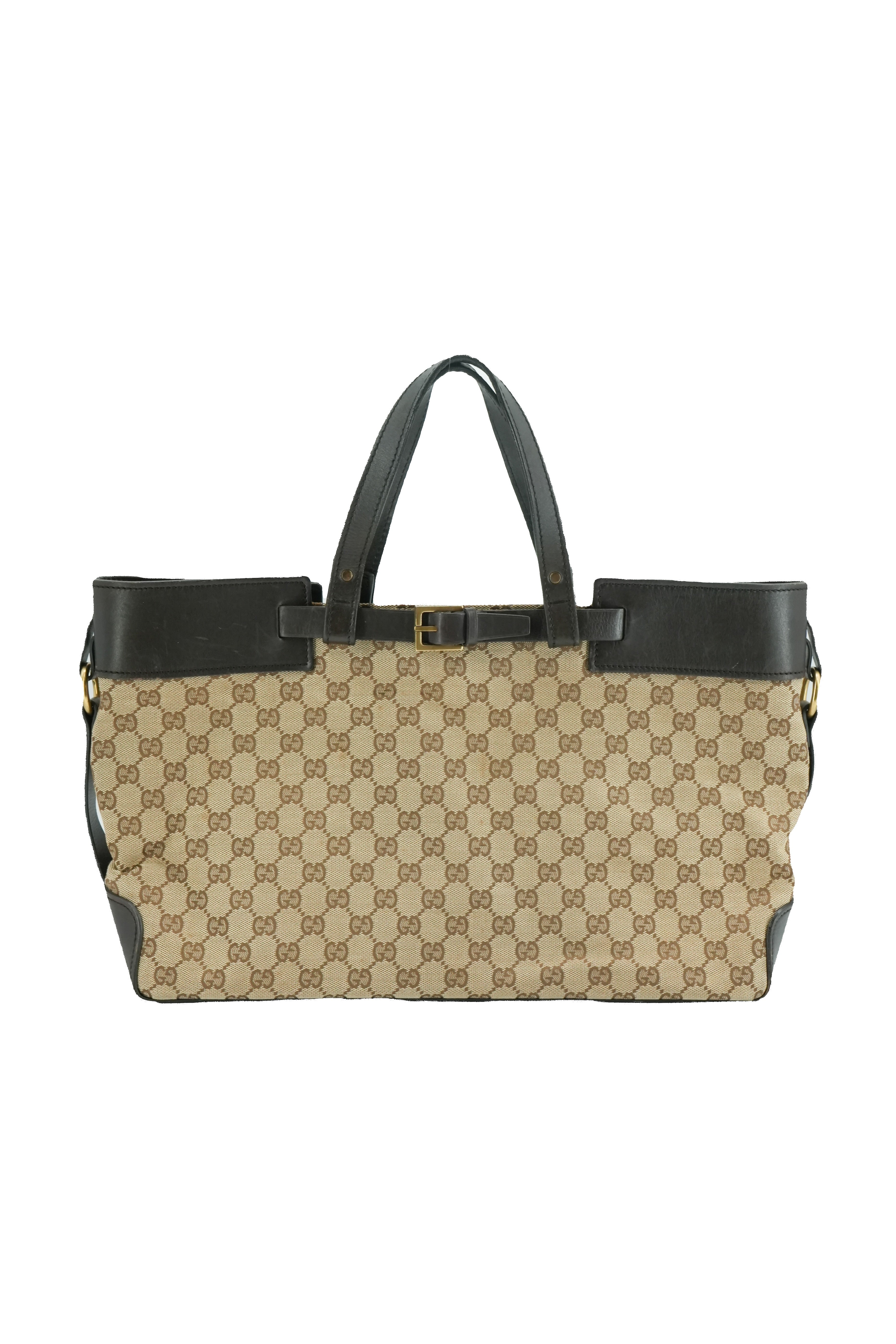 Gucci brown GG belt tote 214397