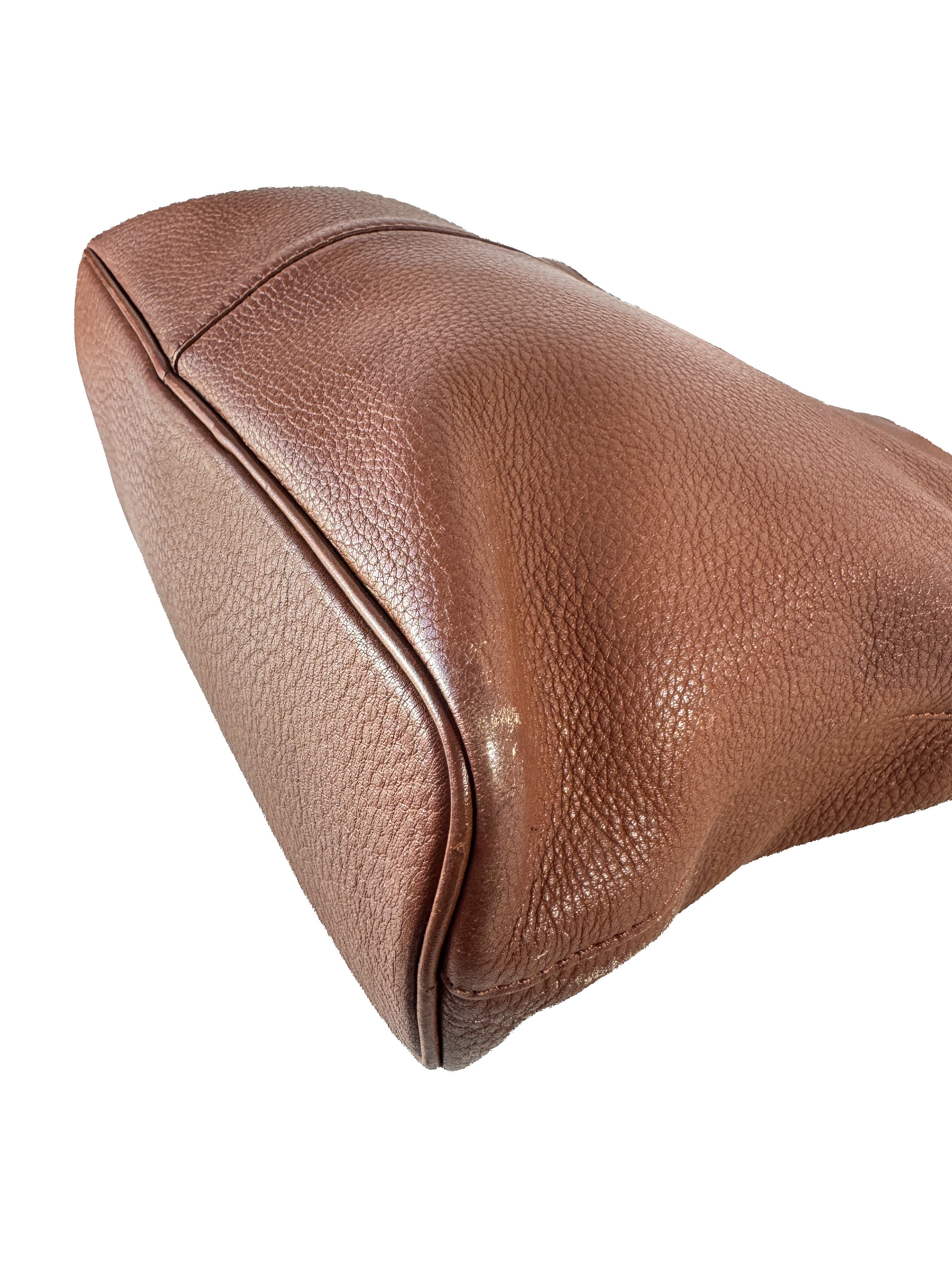 Burberry brown leather vintage small tote