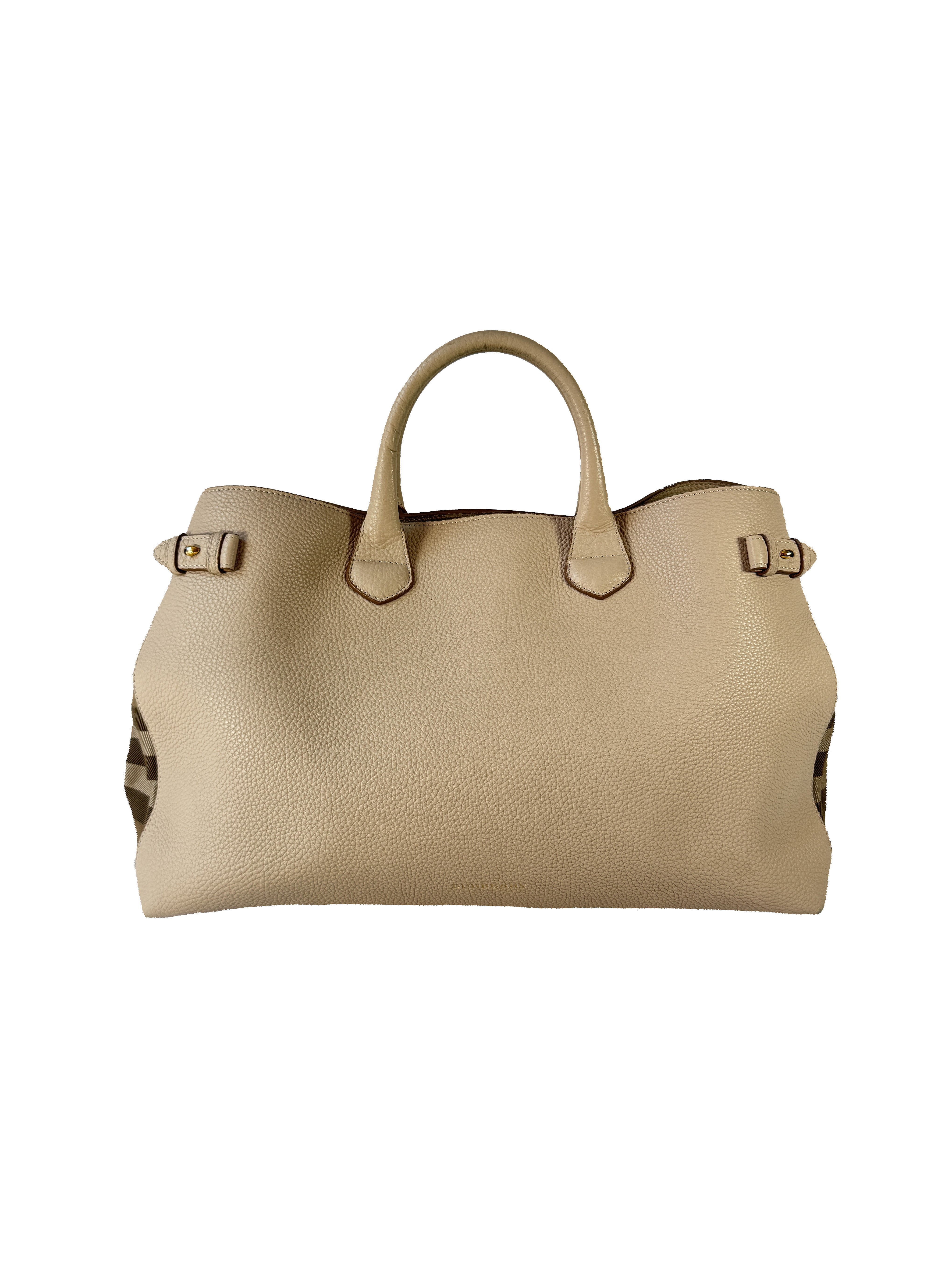 Burberry beige Nova Check Banner satchel