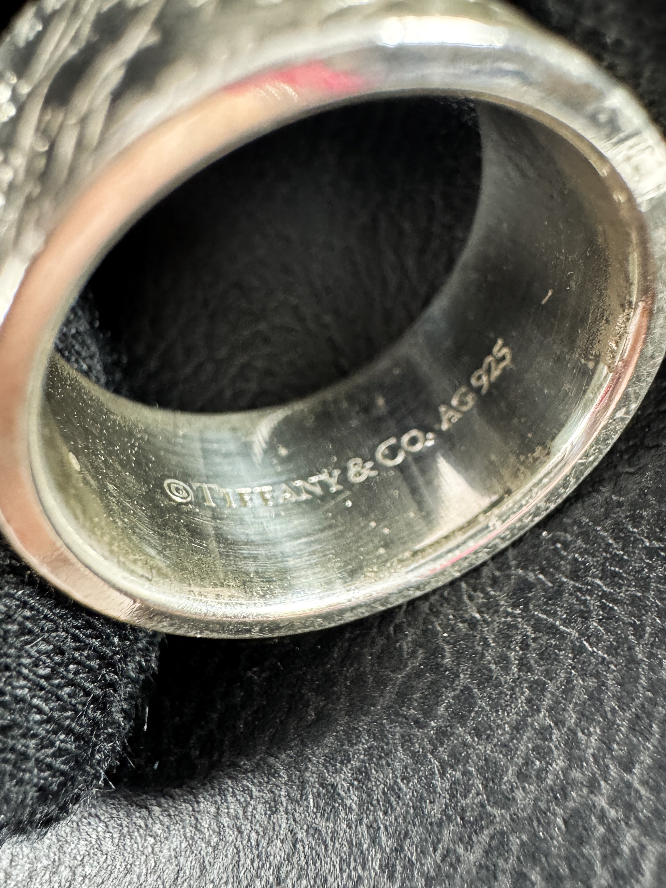 Tiffany & Co sterling silver Notes wide ring