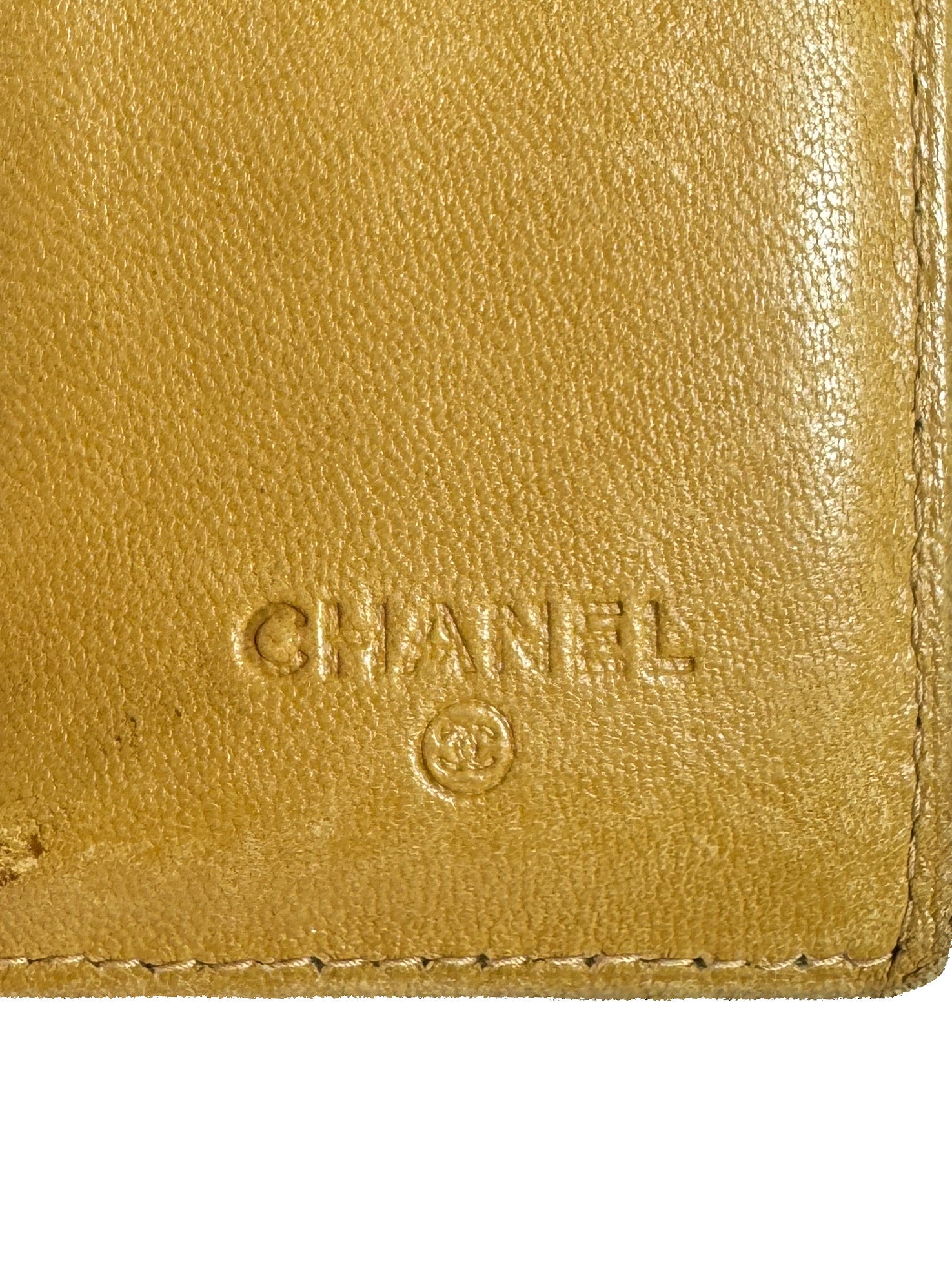 Chanel beige leather Chocolate bar wallet 8372170