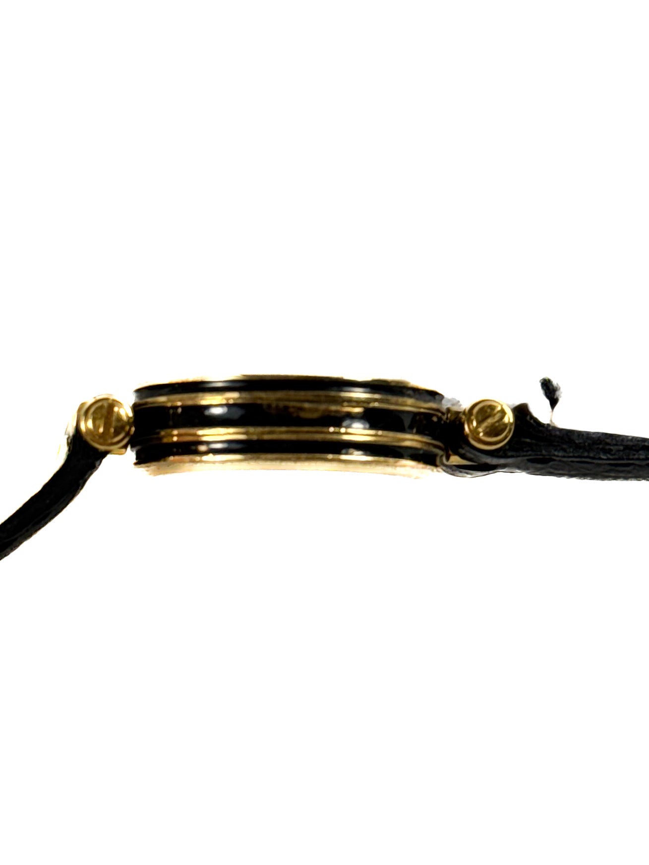 Gucci black/gold embossed leather vintage watch 2000L