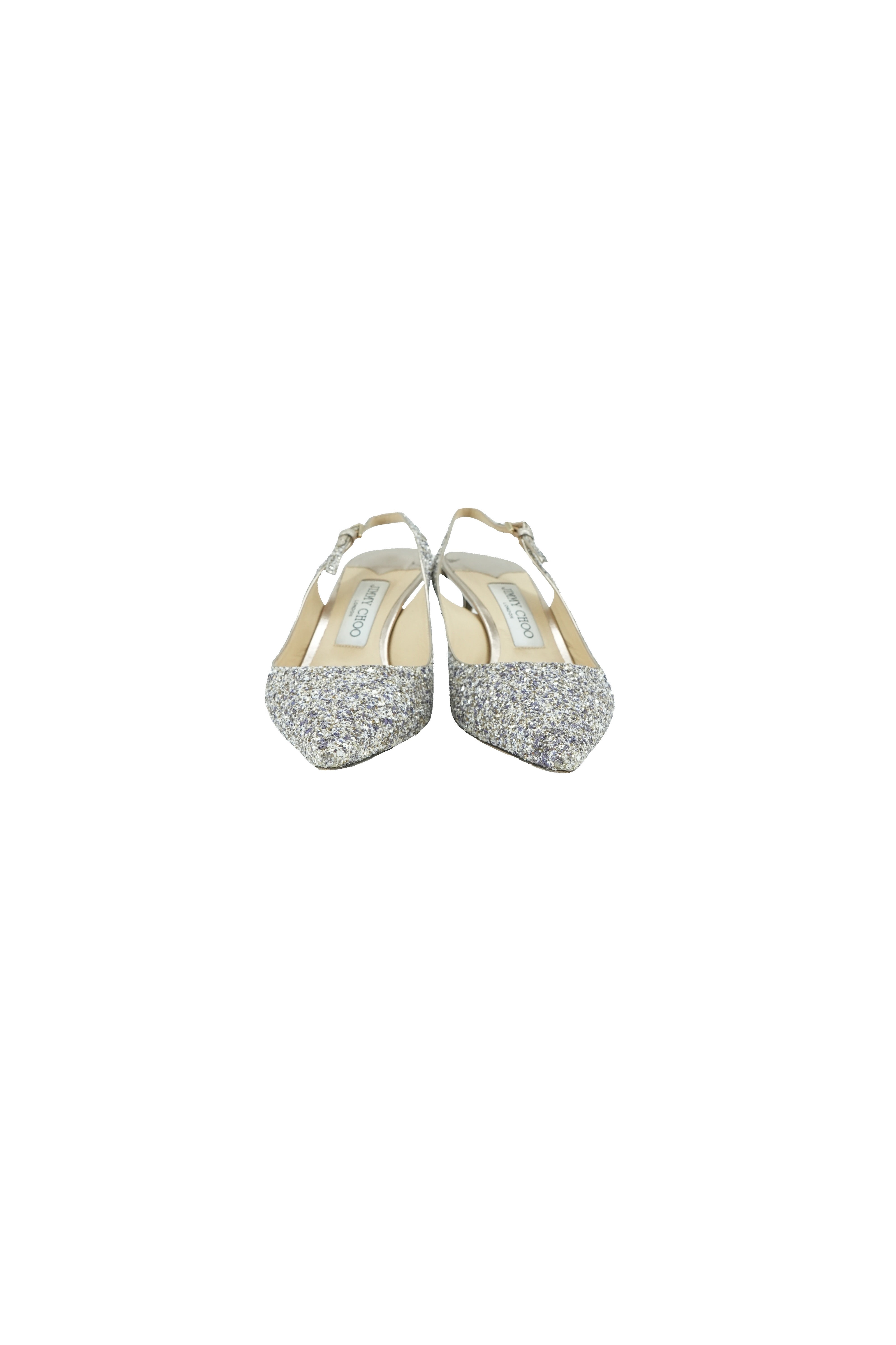 Jimmy Choo platinum mix glitter Erin pumps size 37.5 BOX