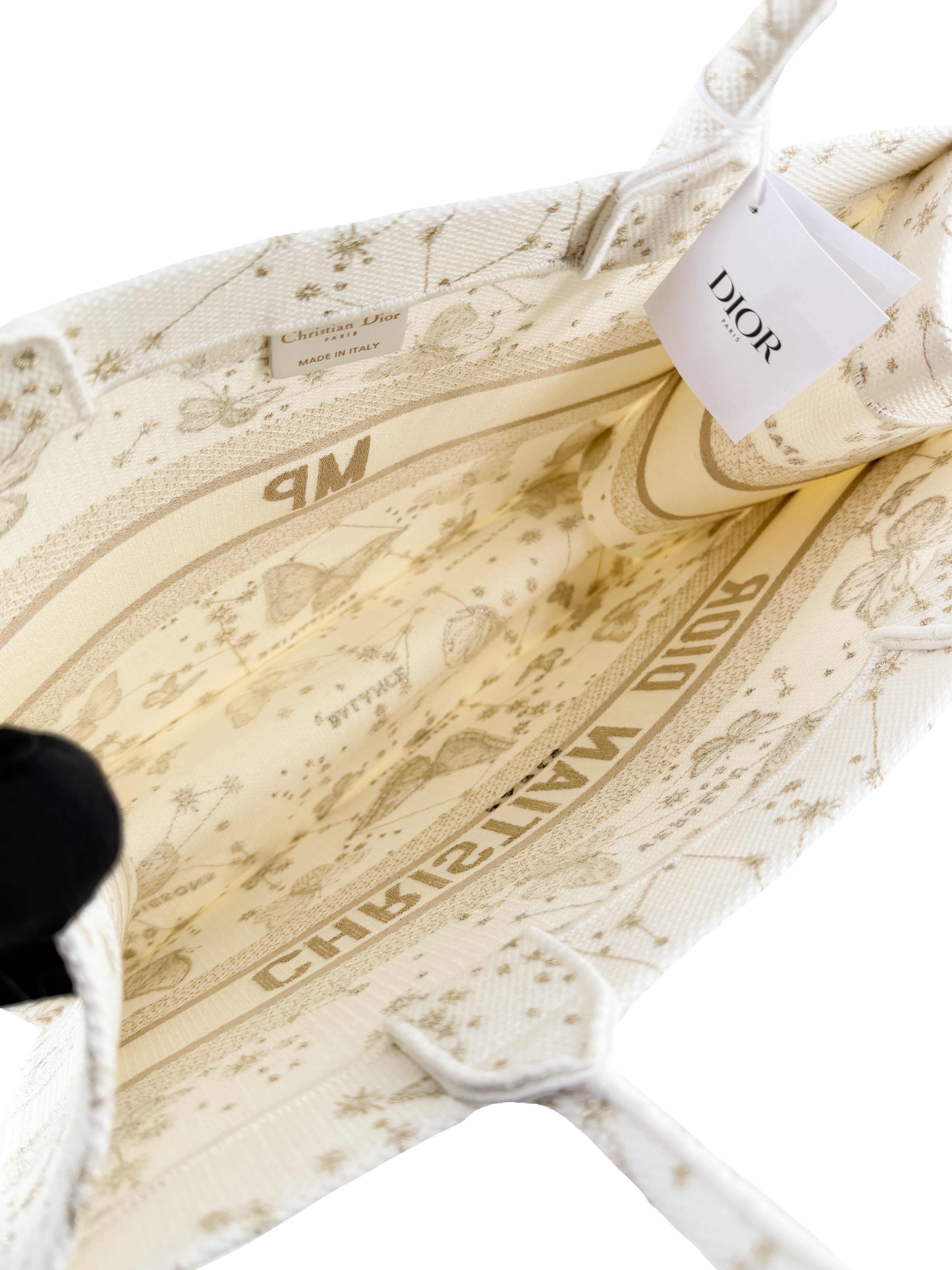 Dior white and gold medium Zodiac book tote NWT