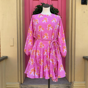 J.Marie pink orange floral dress size Medium