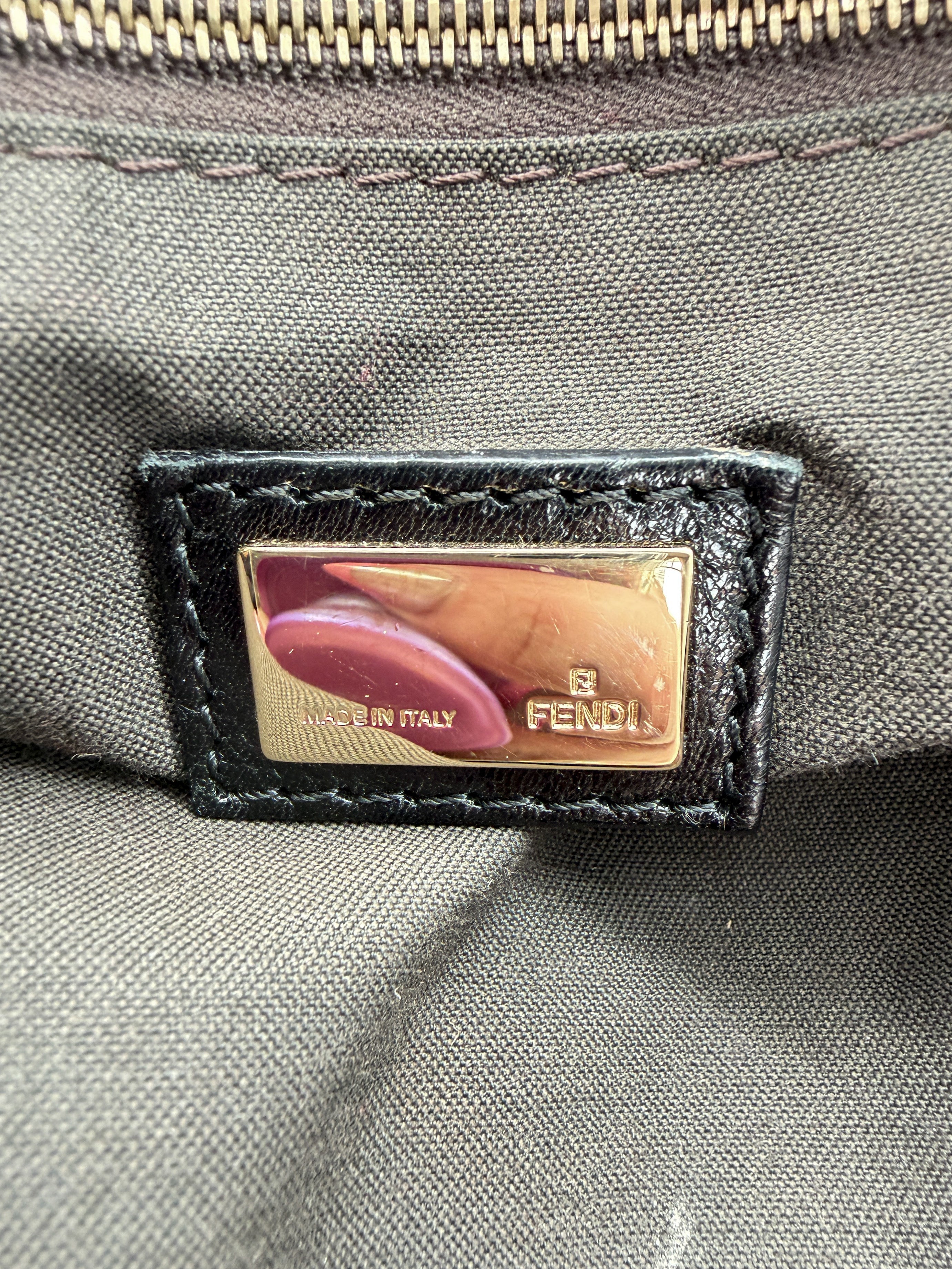 Fendi black leather Twins tote 089