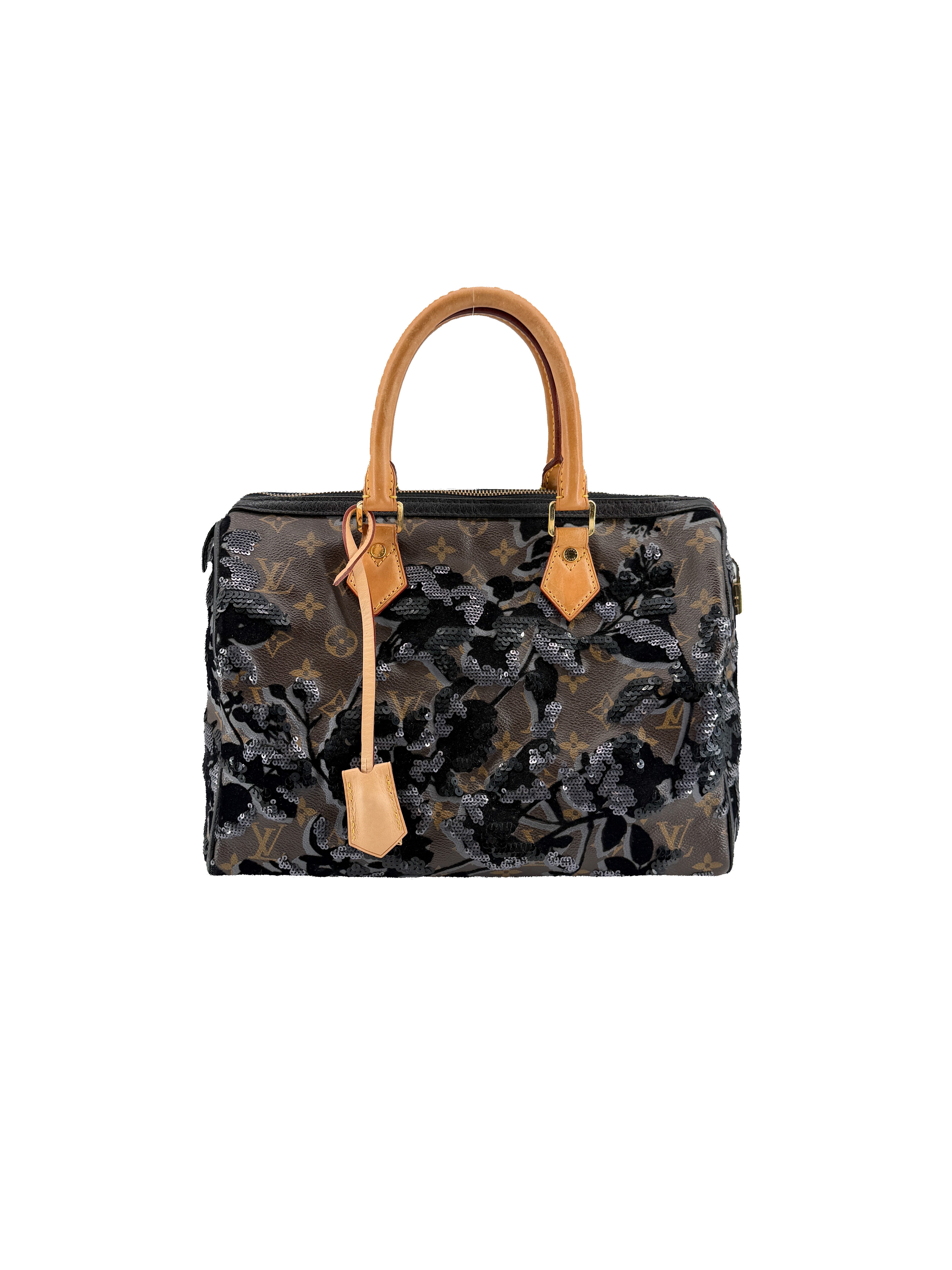 Louis Vuitton Speedy Handbag Fleur De Jais Monogram Canvas 30 TR4110