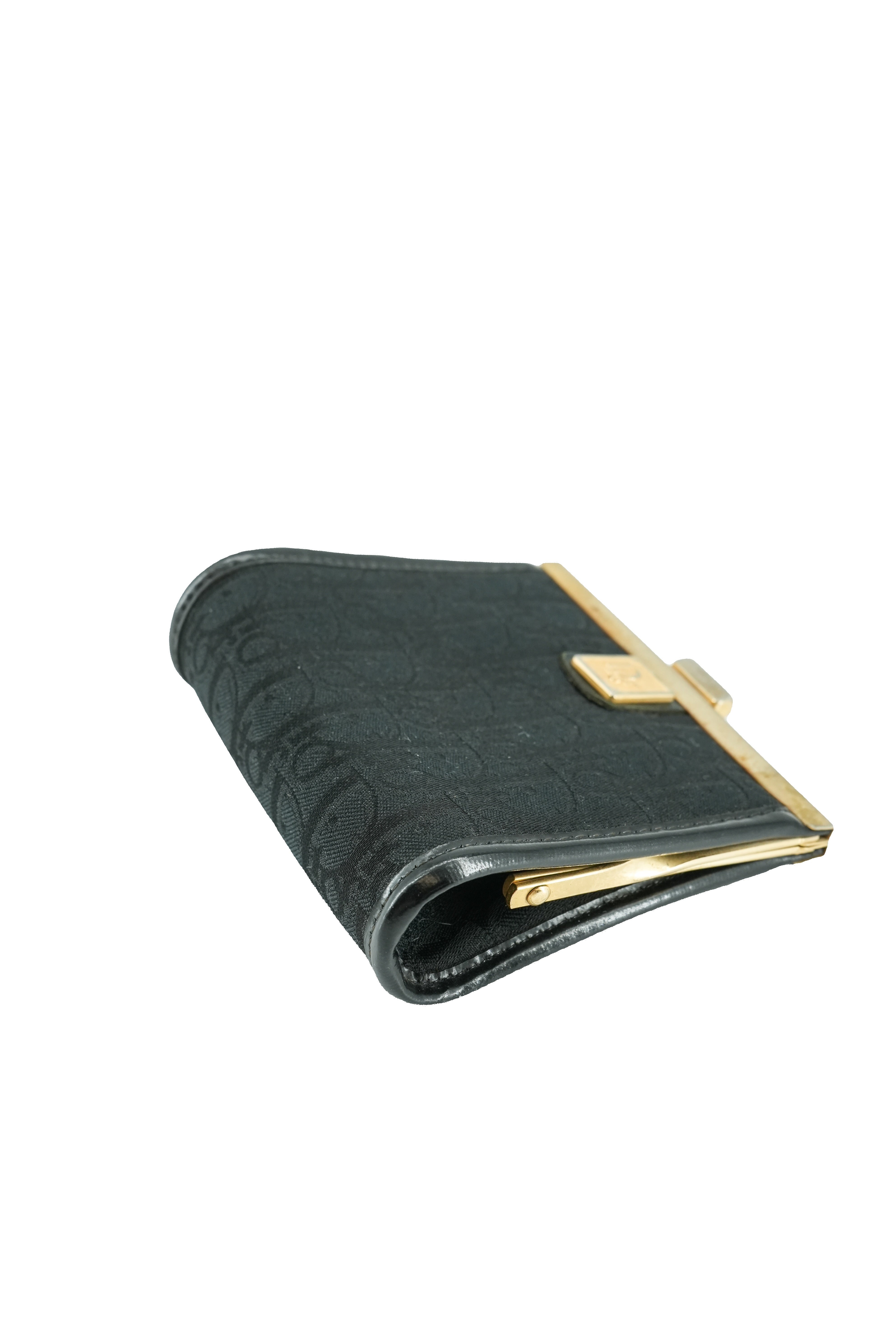 Christian Dior black vintage kisslock pouch