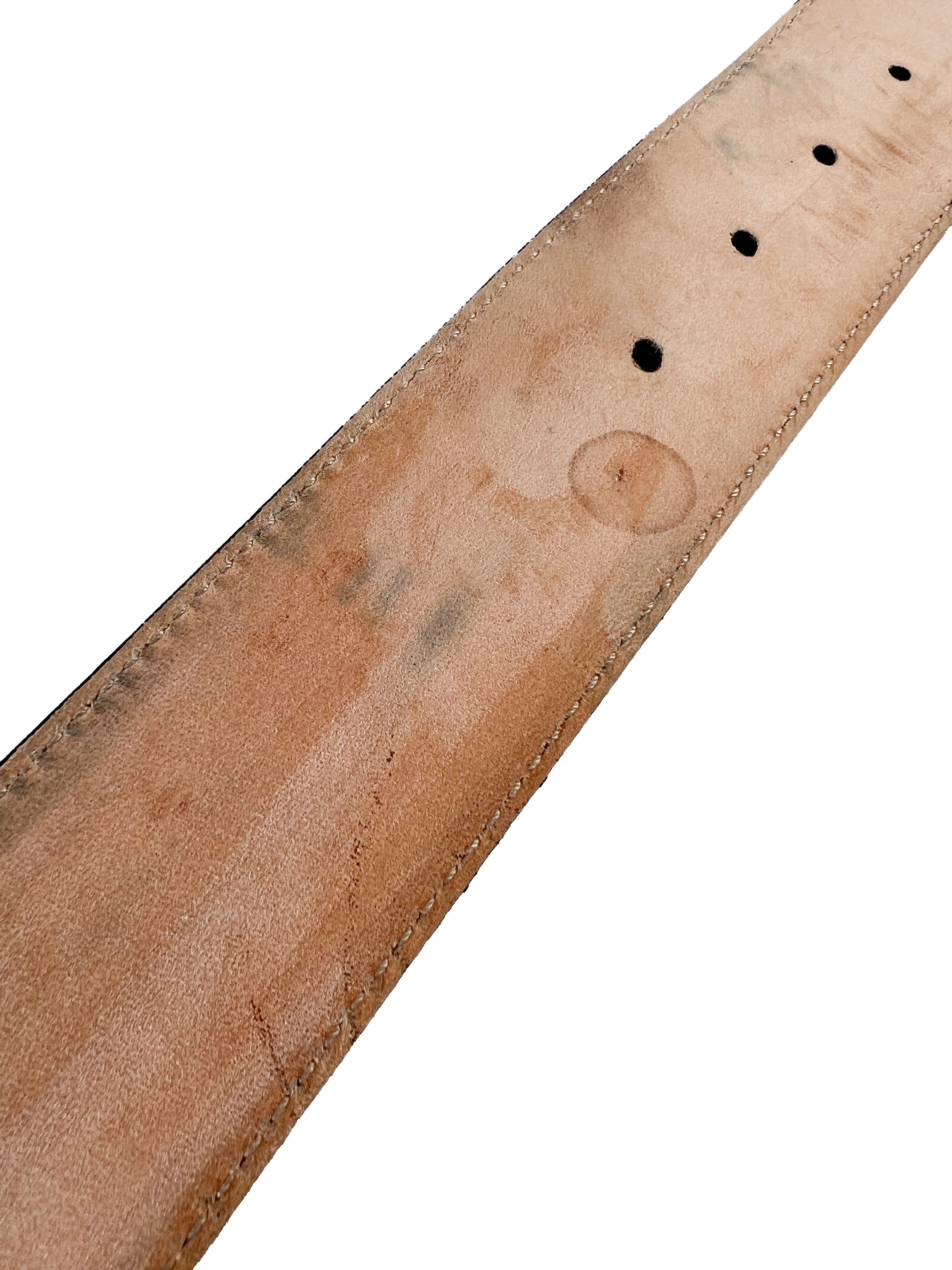 Gucci GG black/gold leather belt size 90 36