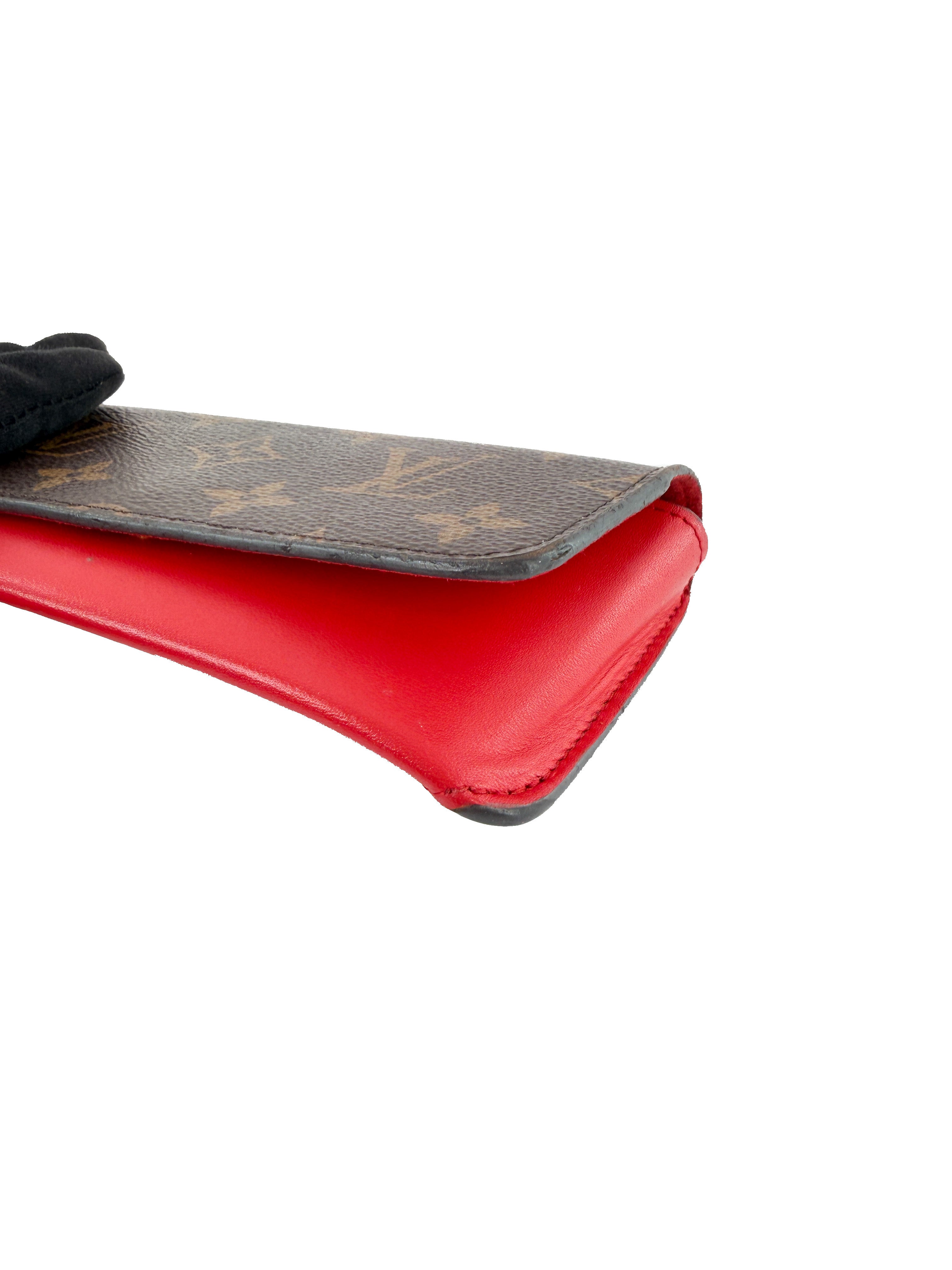 Louis Vuitton monogram red eyeglass case SP4149