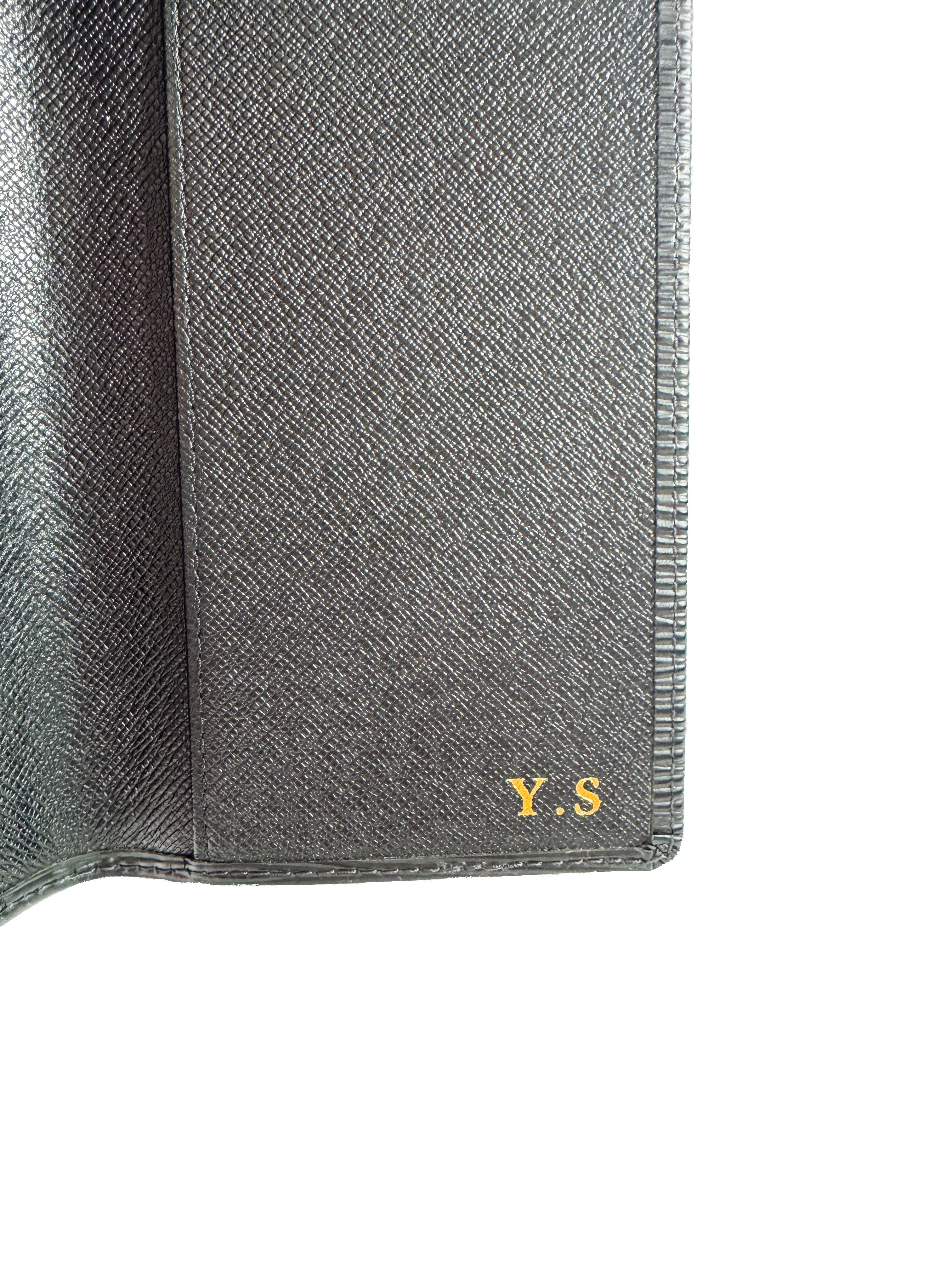 Louis Vuitton black epi Brazza slim wallet CA0034